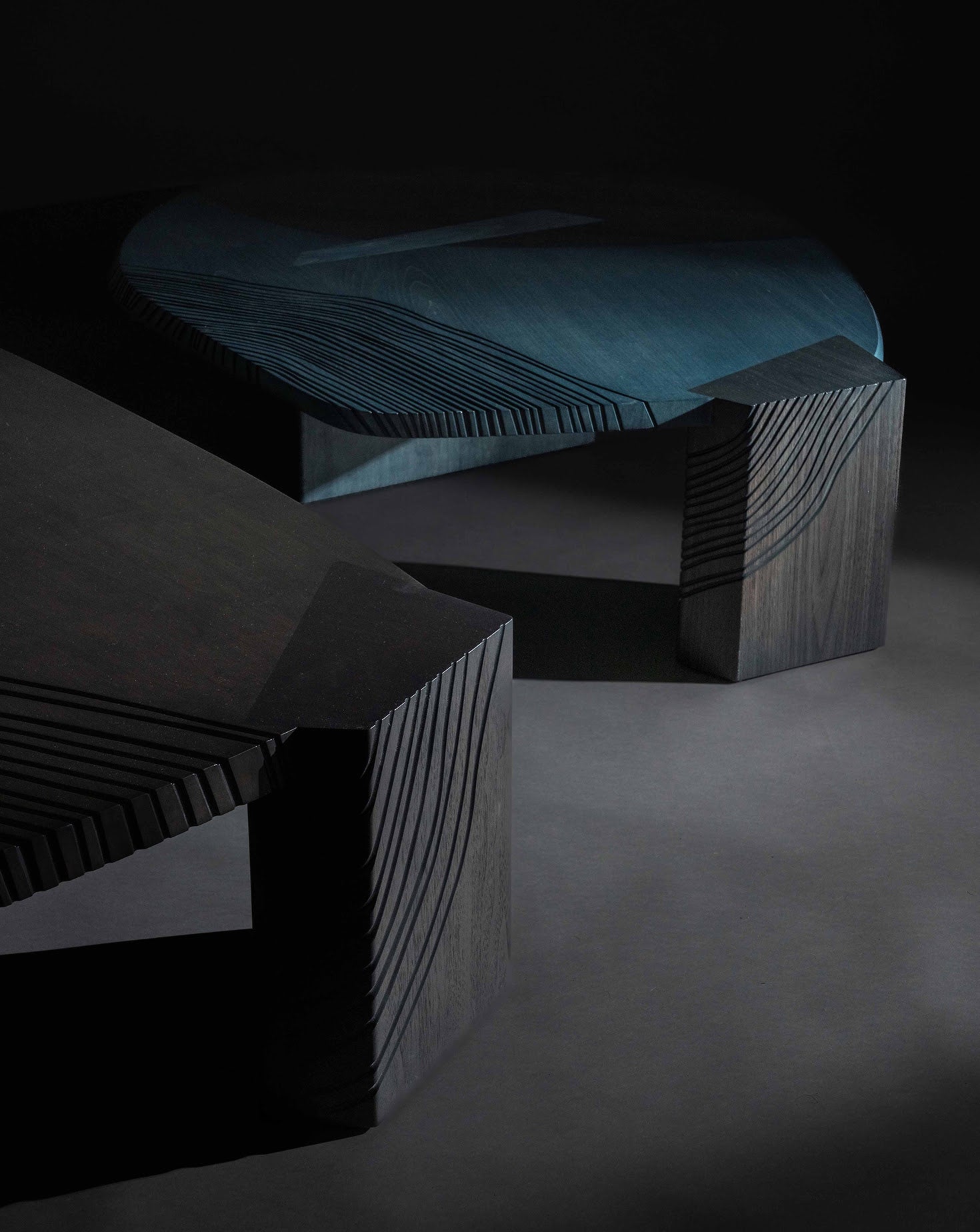Walima Maple Wood Blue Low Coffee Table