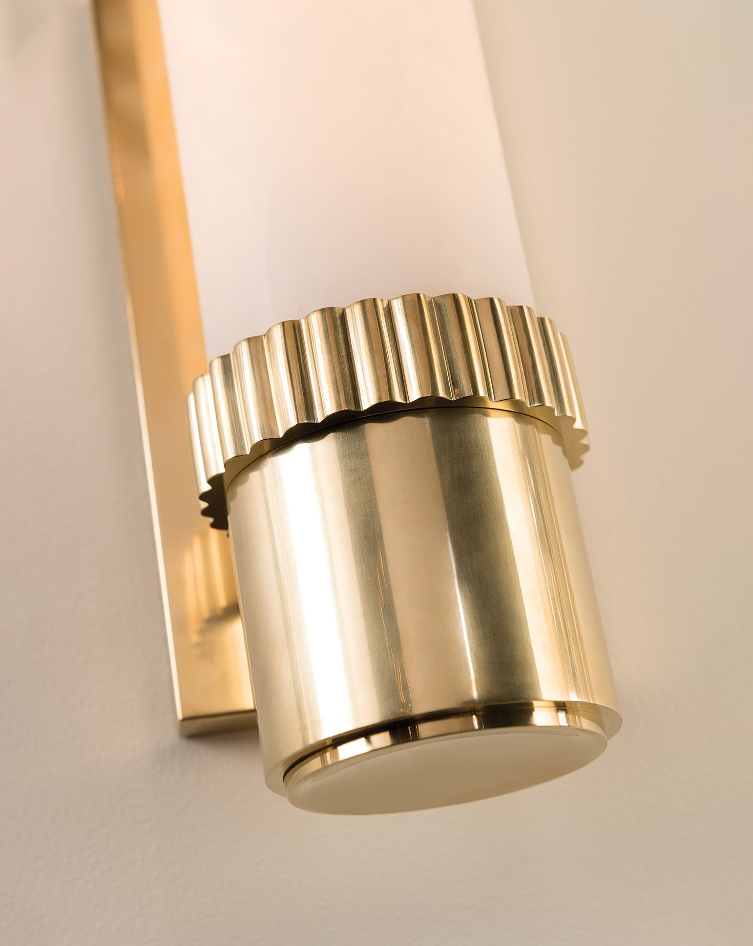 Argon Brass and Faux Silk Wall Sconce