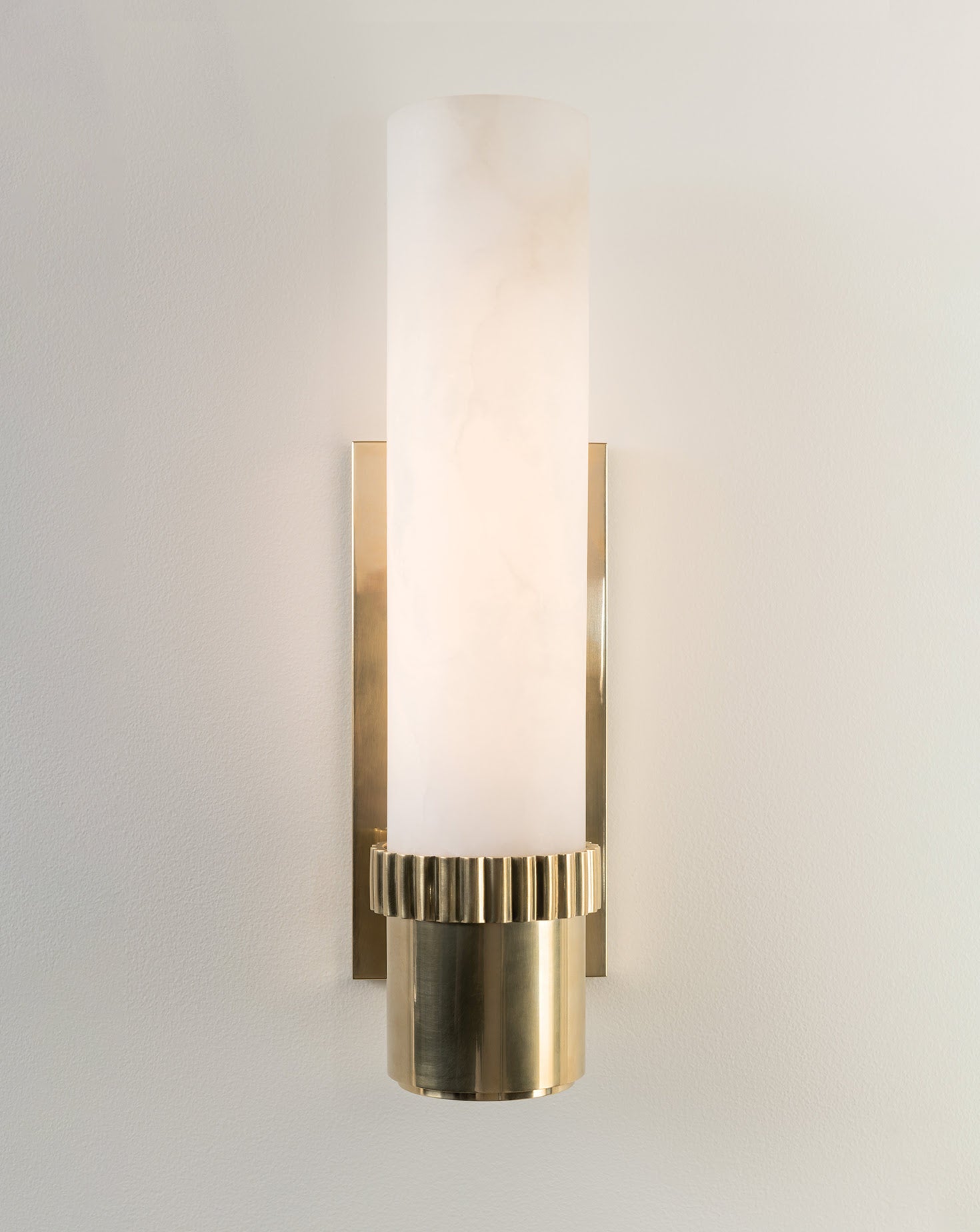 Argon Brass and Faux Silk Wall Sconce