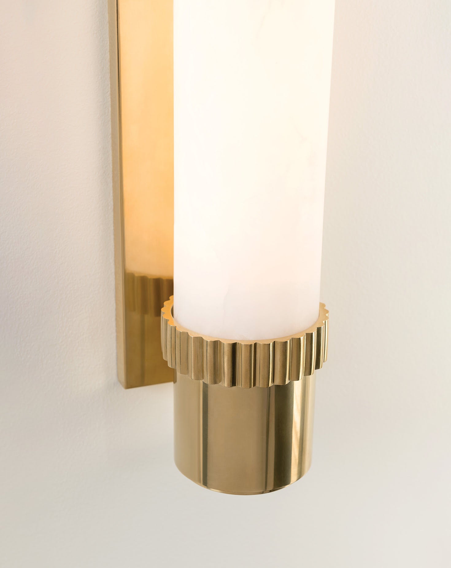 Argon Brass and Faux Silk Wall Sconce