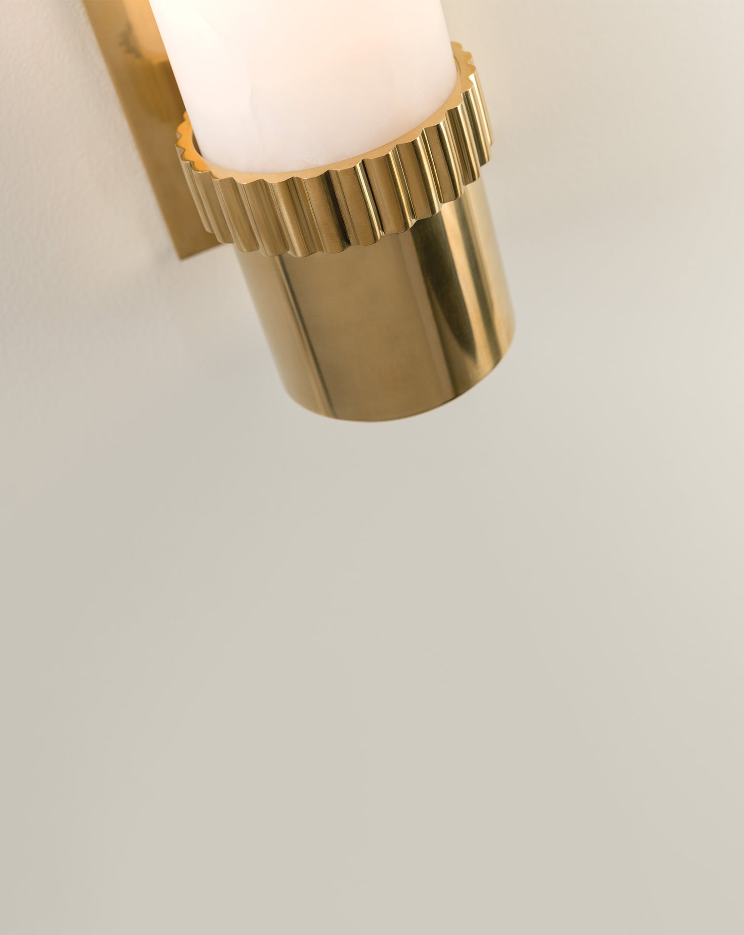 Argon Brass and Faux Silk Wall Sconce