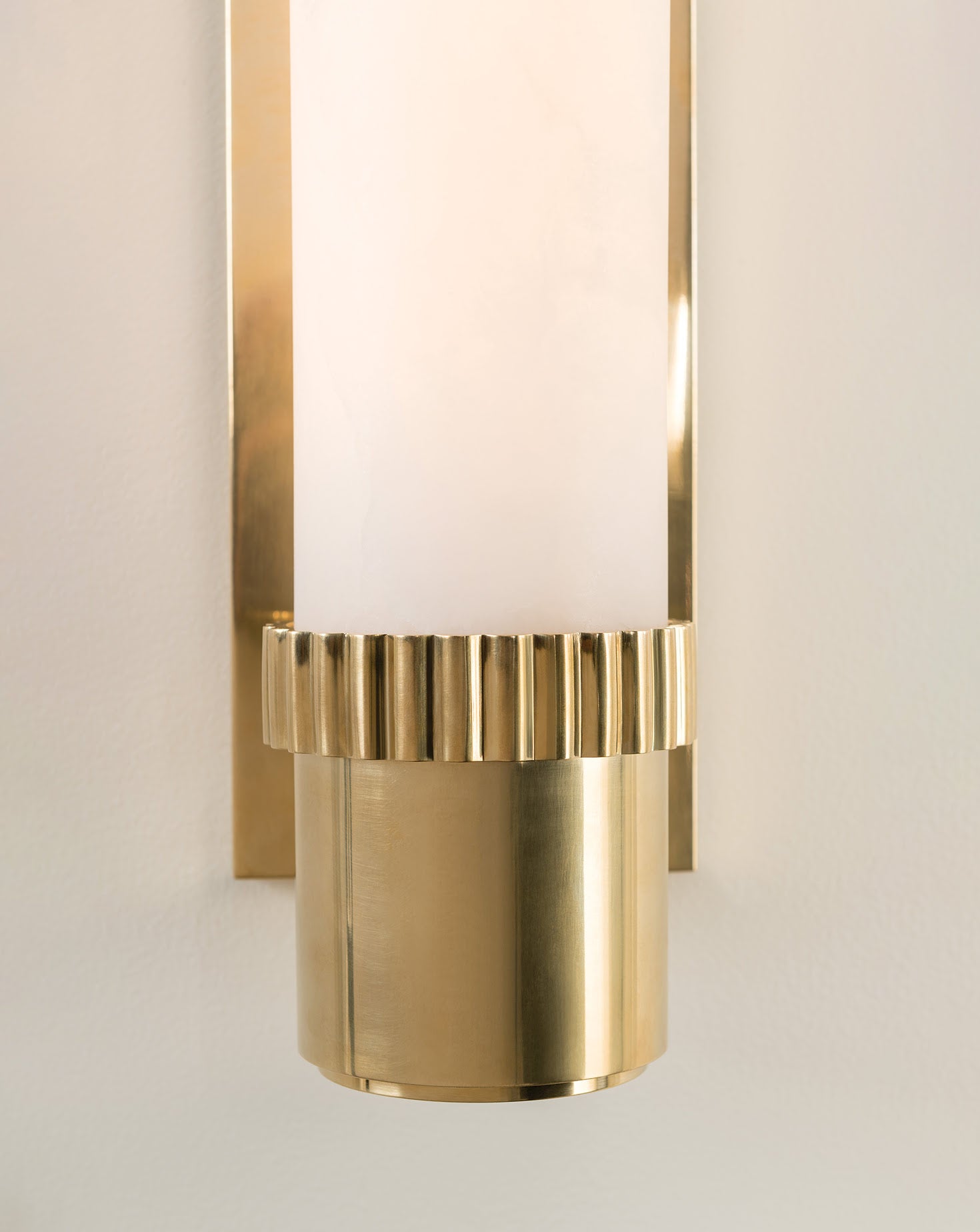 Argon Brass and Faux Silk Wall Sconce