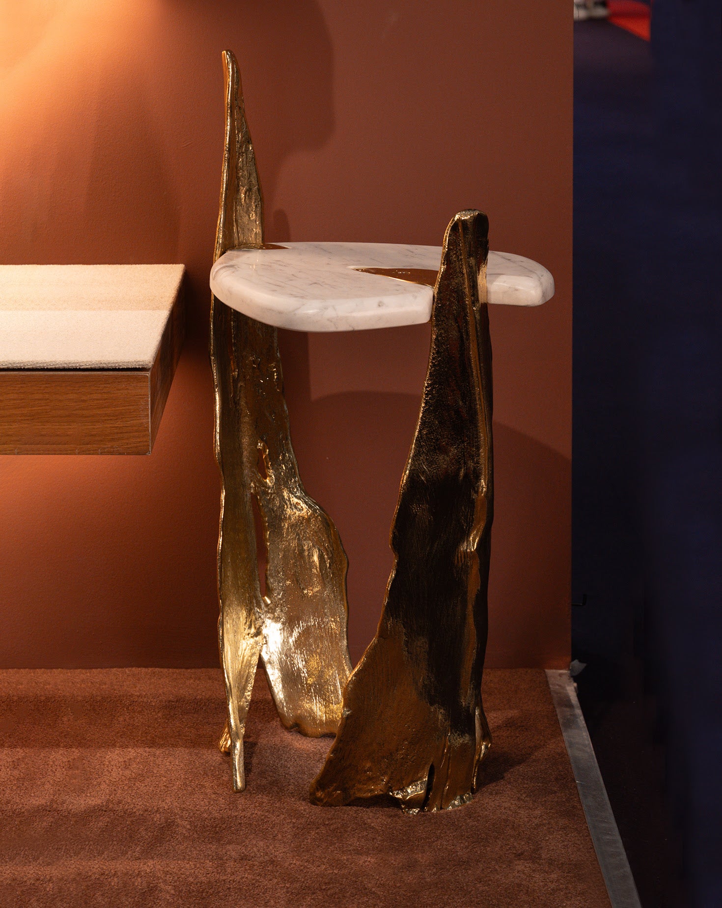 Folia Brass and Marble Side Table