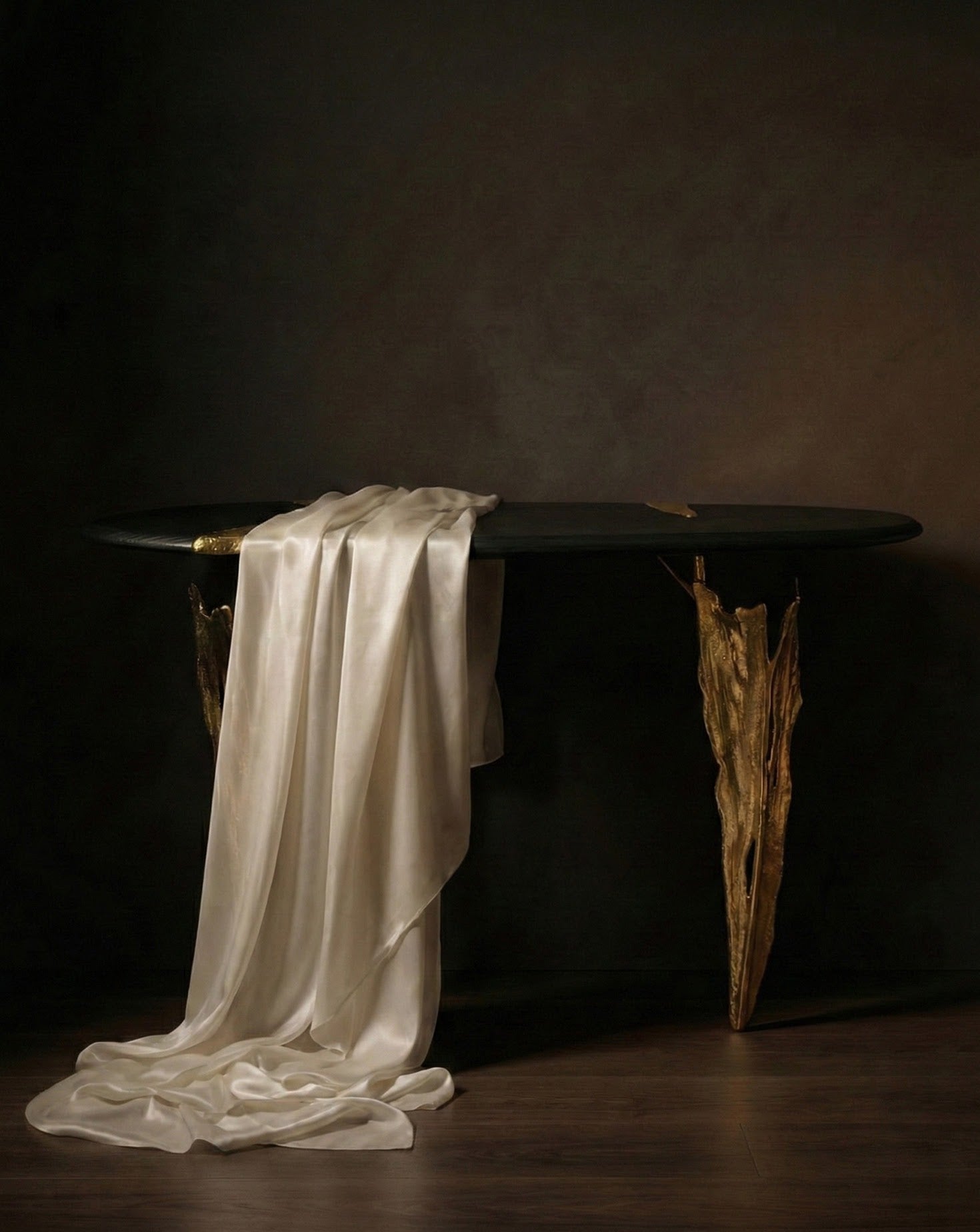 Folia Brass and Wood Console