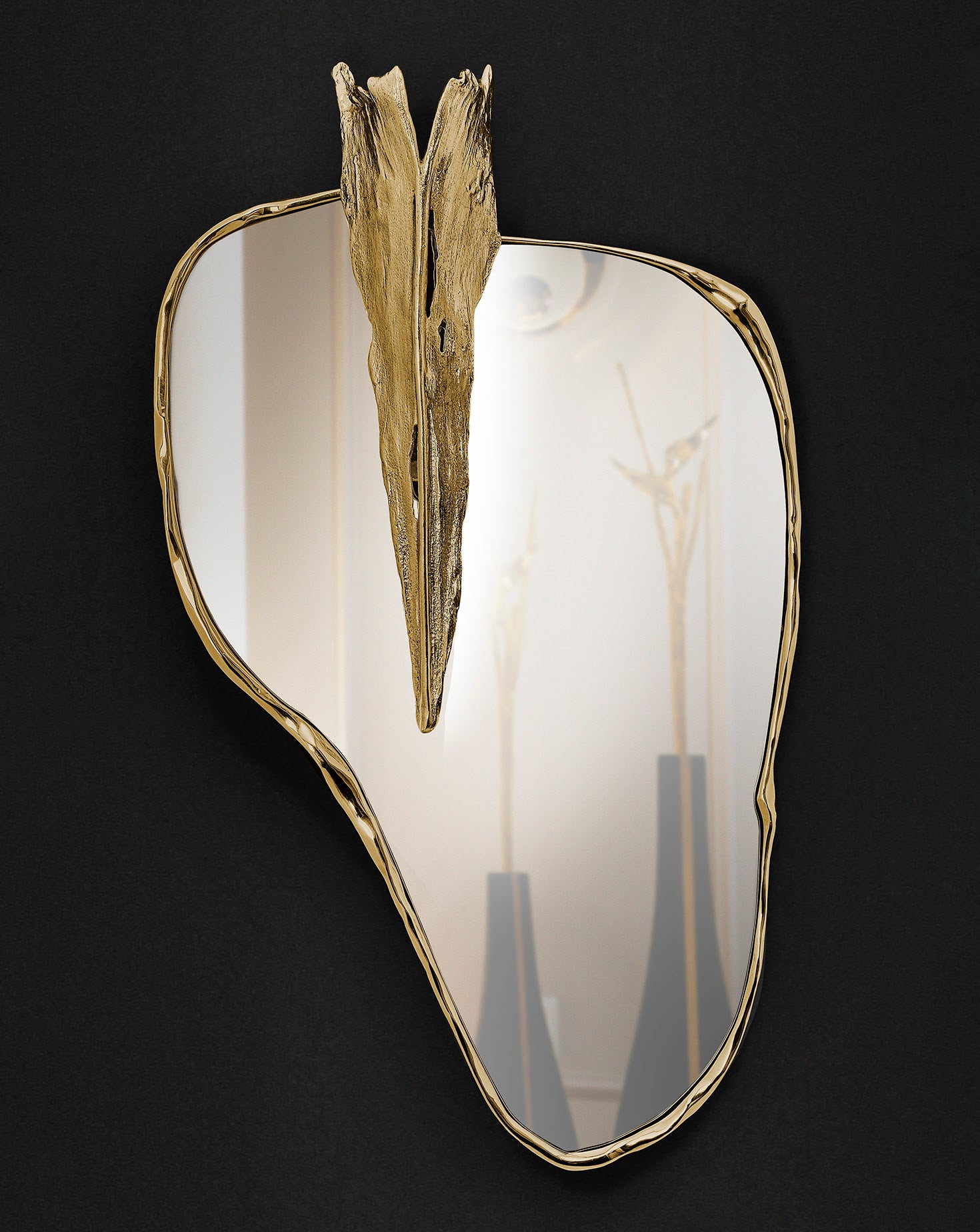 Folia Polished Brass Mirror