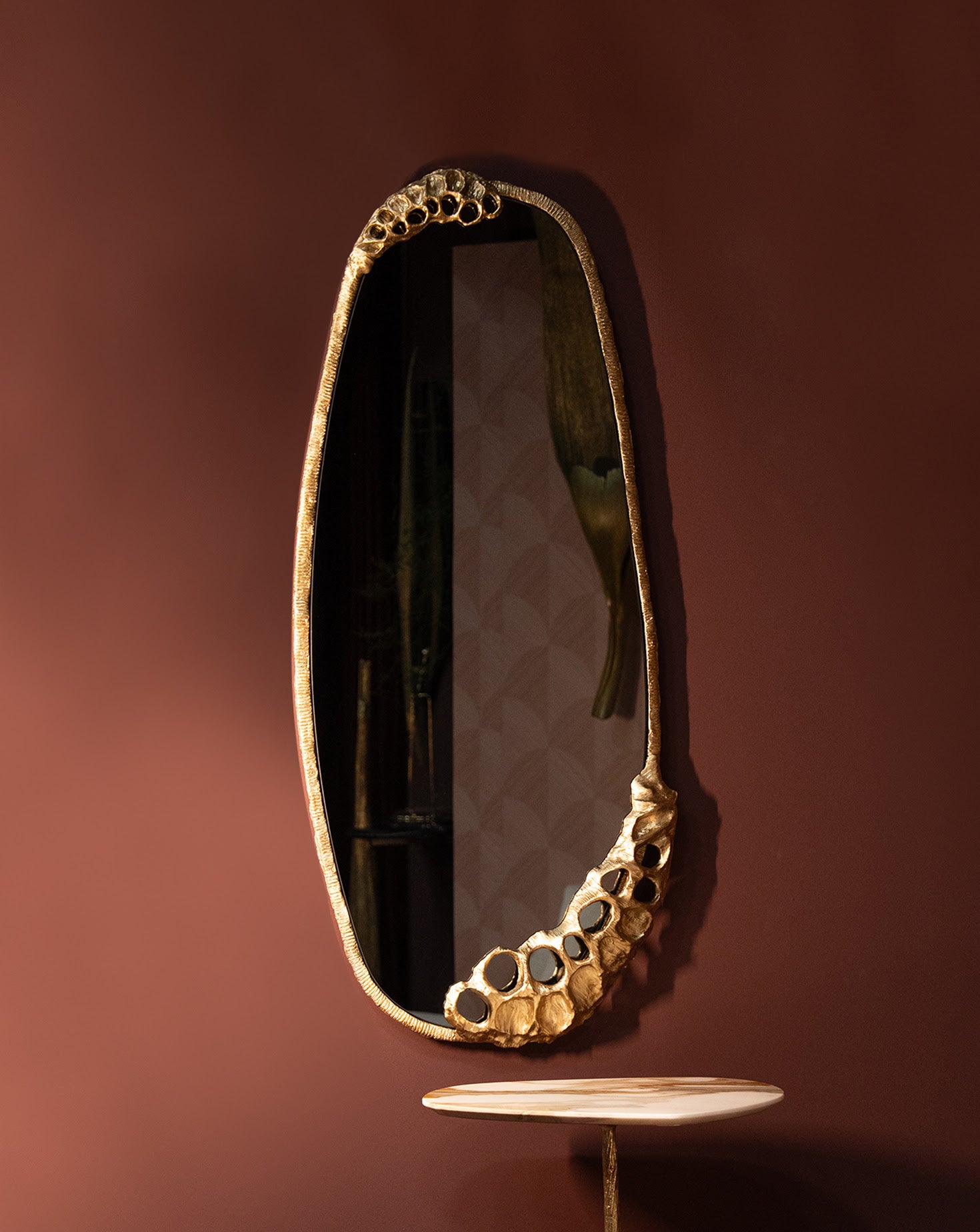 Lotus Brass and Gris Mirror