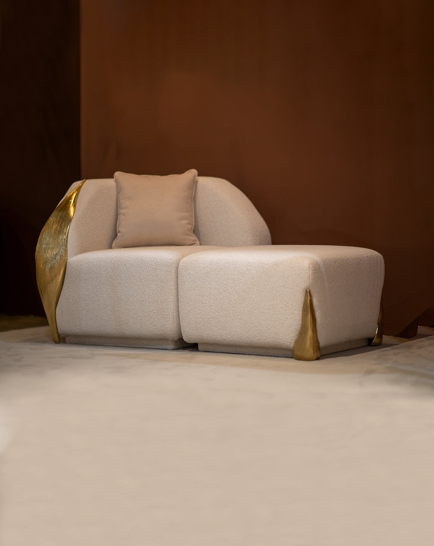 Palm Polished Brass Sofa