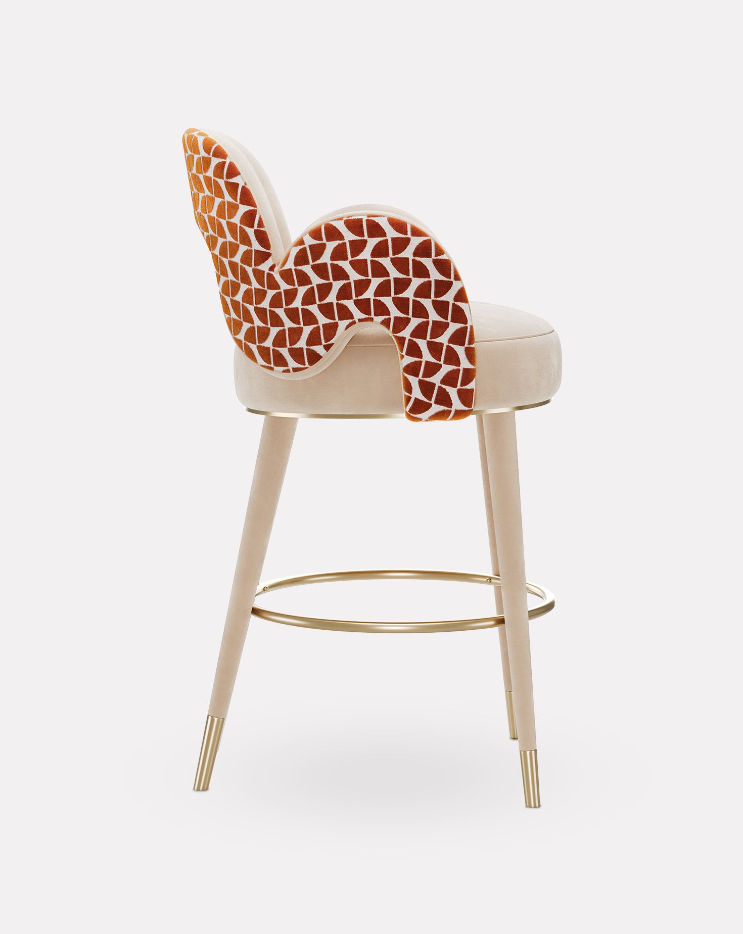 Amuse Brushed Brass Bar Stool