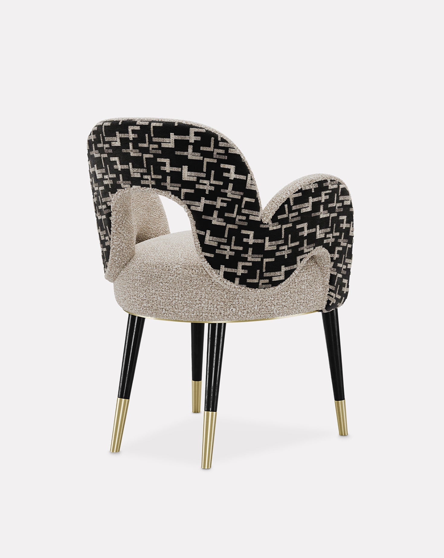 Amuse Chair Wood and Brass Chair