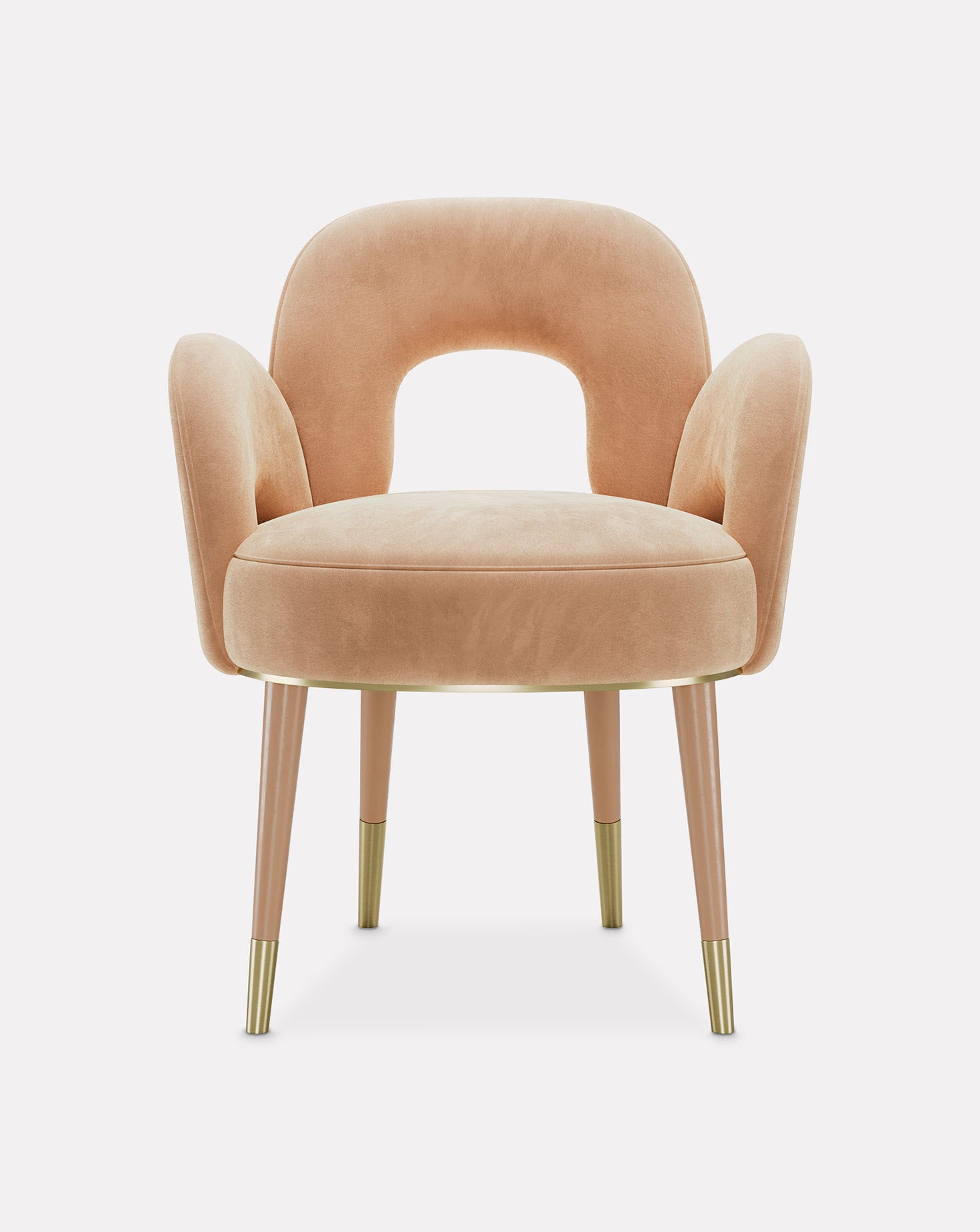 Amuse Chair Wood and Brass Chair