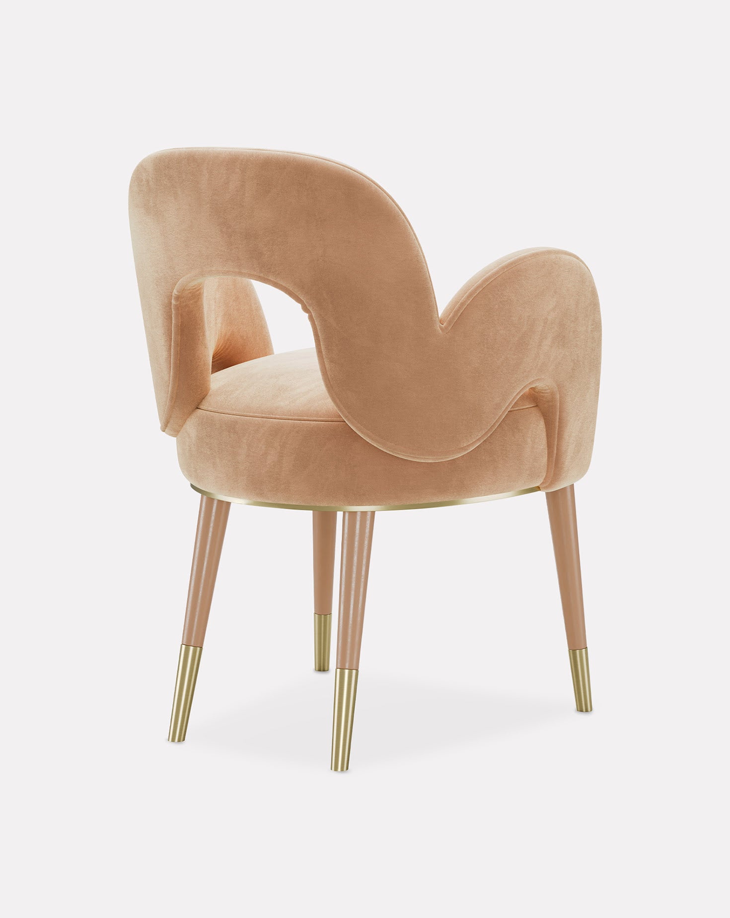 Amuse Chair Wood and Brass Chair