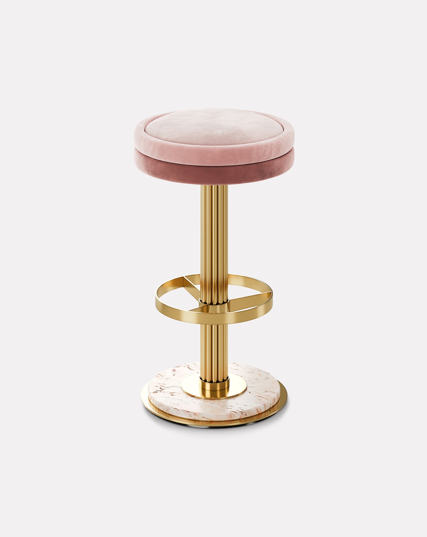 Anka Brass and Marble Bar Stool