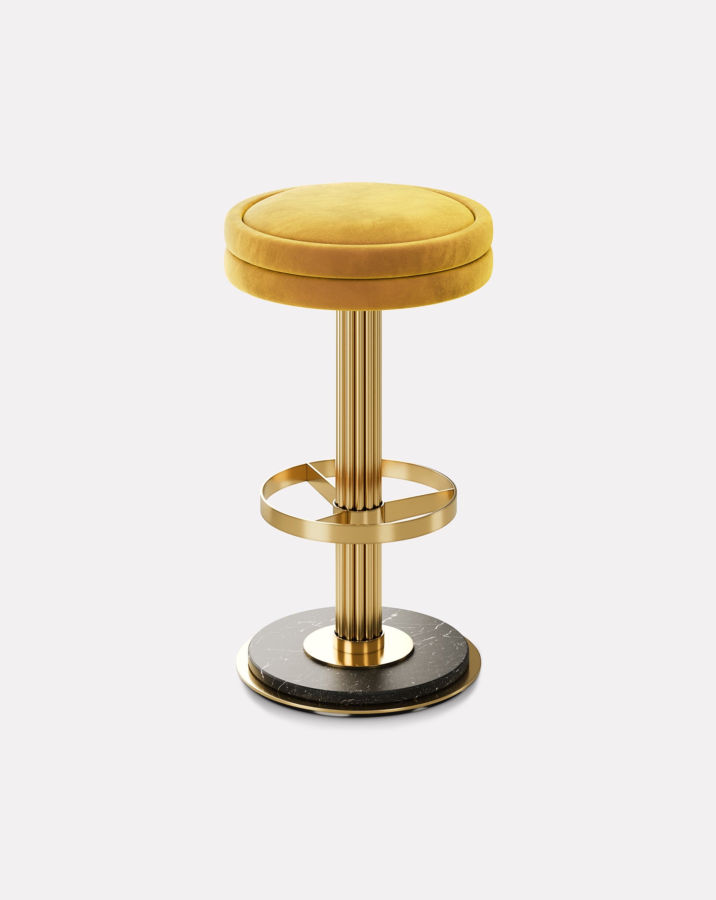 Anka Brass and Marble Bar Stool