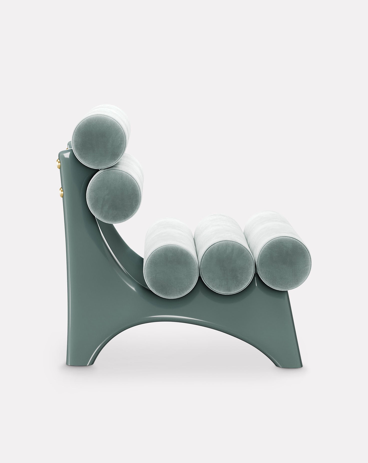 Kintai Wood and Brass Armchair