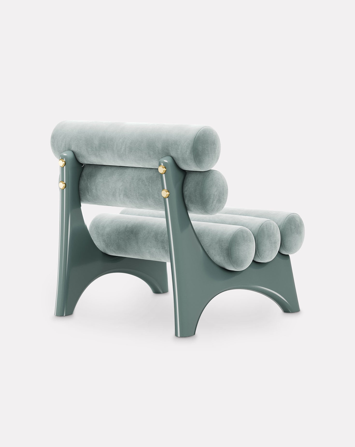 Kintai Wood and Brass Armchair