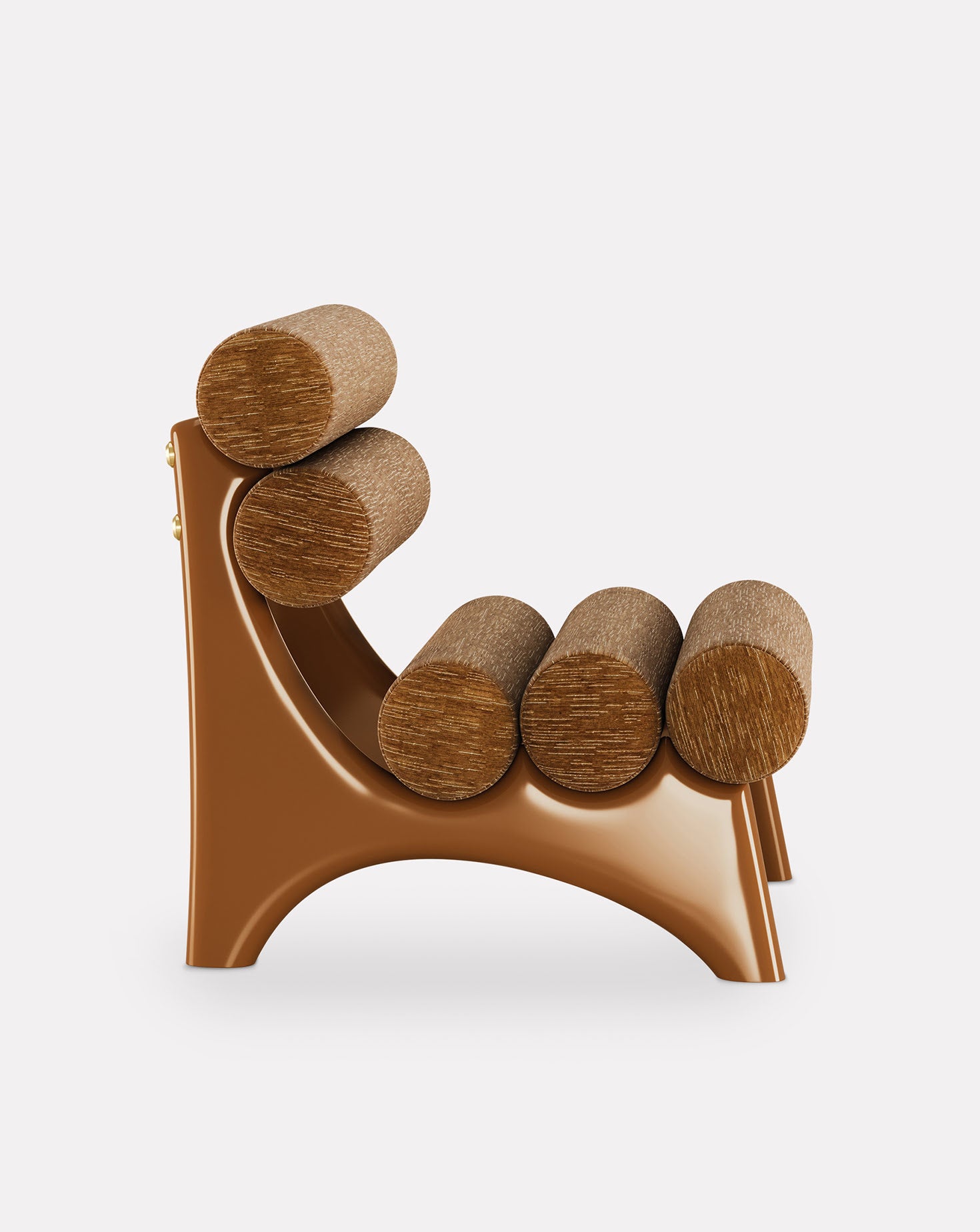 Kintai Wood and Brass Armchair