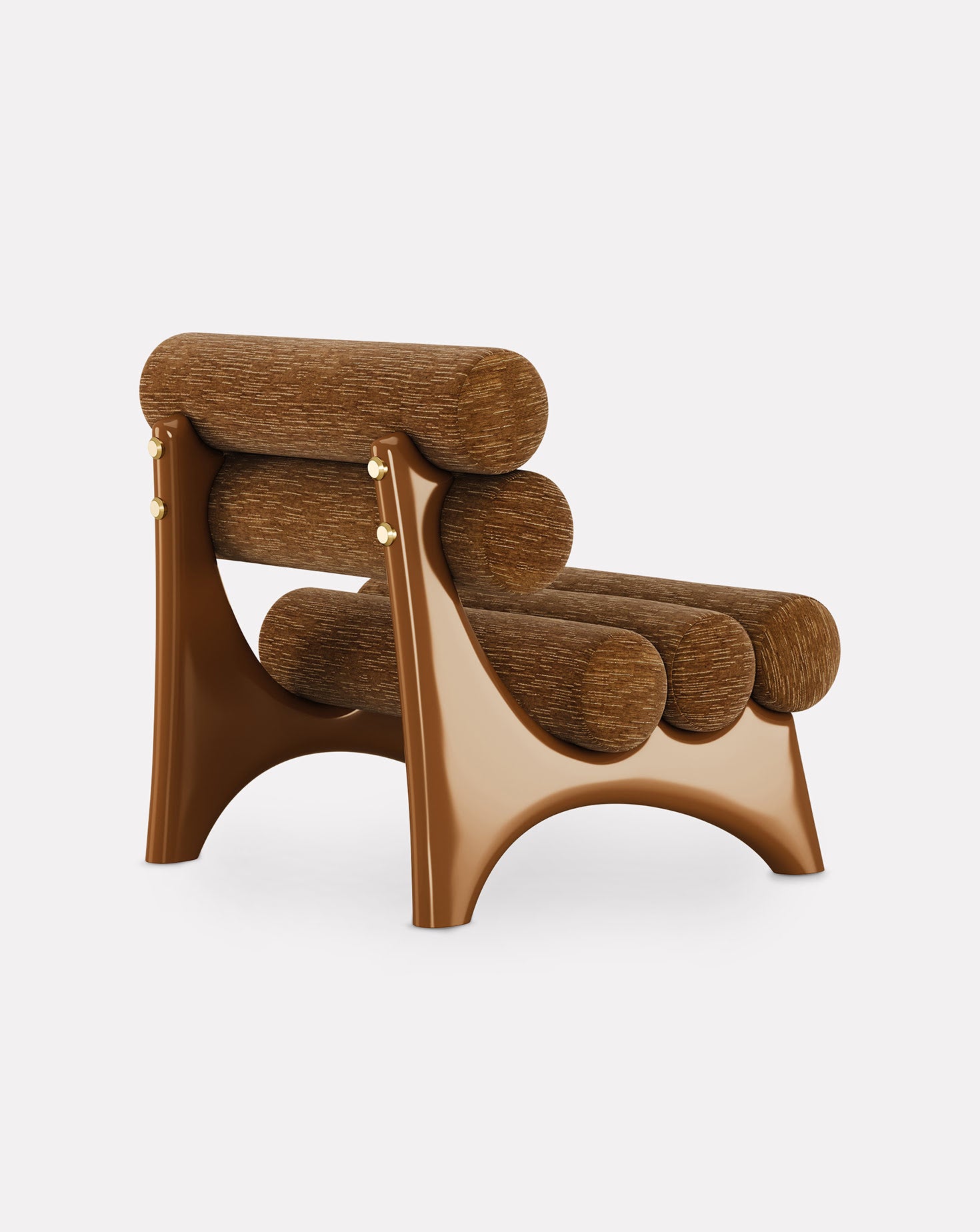 Kintai Wood and Brass Armchair