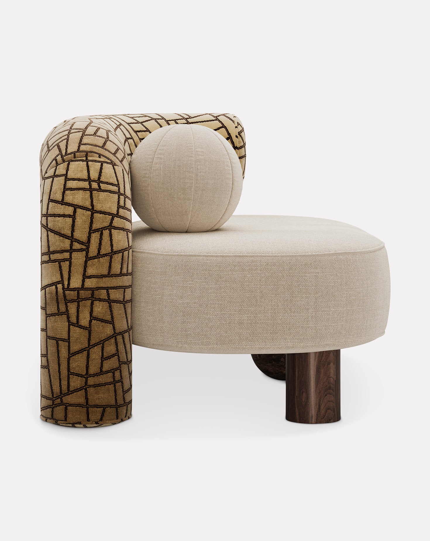 Soleil Marble and Wood Armchair