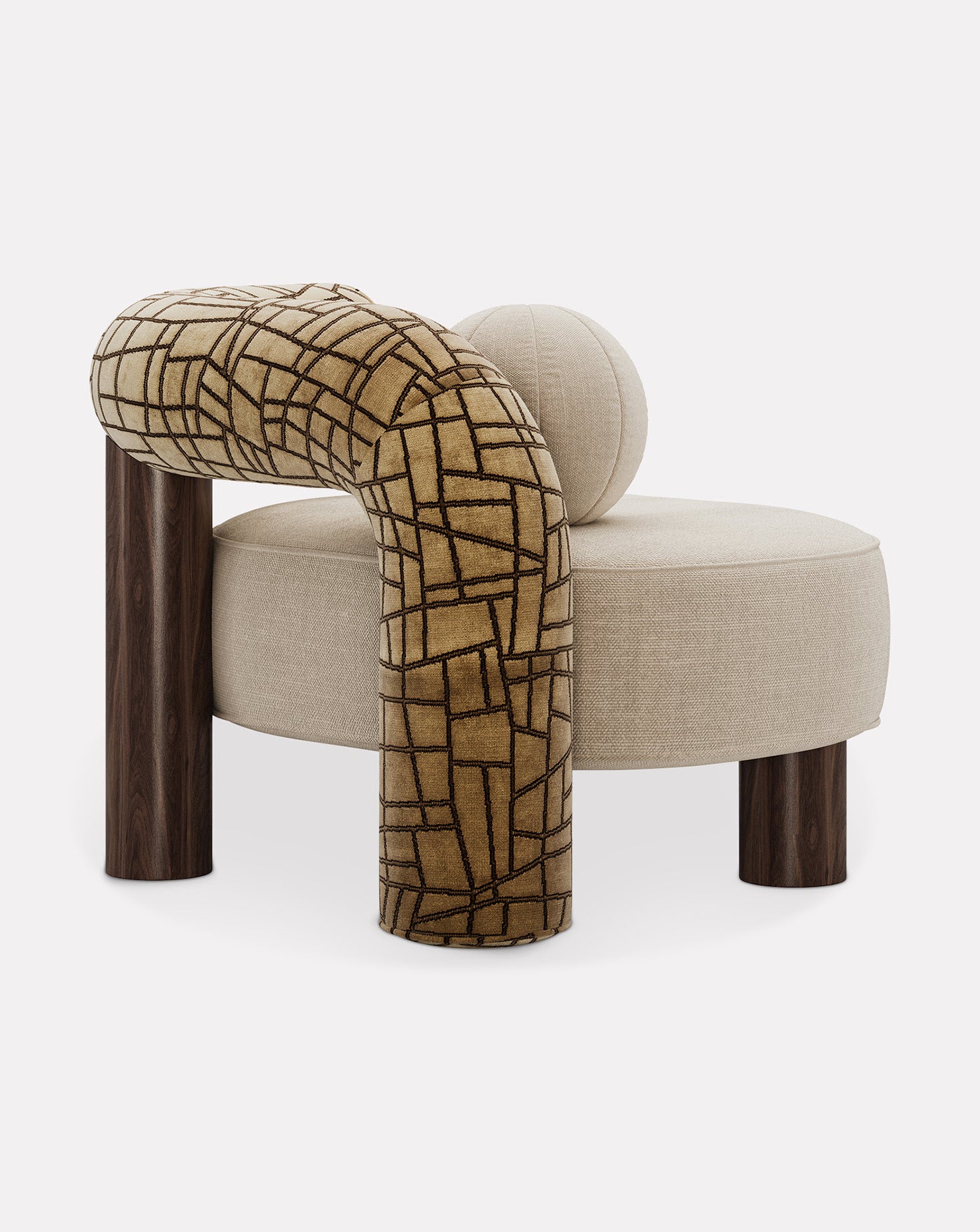 Soleil Marble and Wood Armchair