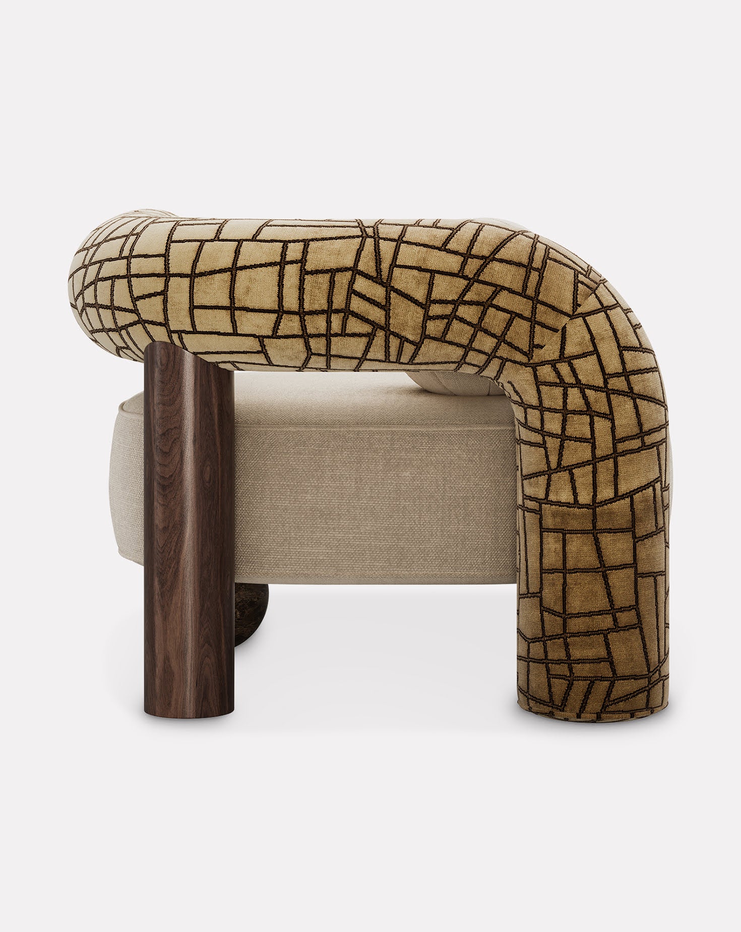 Soleil Marble and Wood Armchair