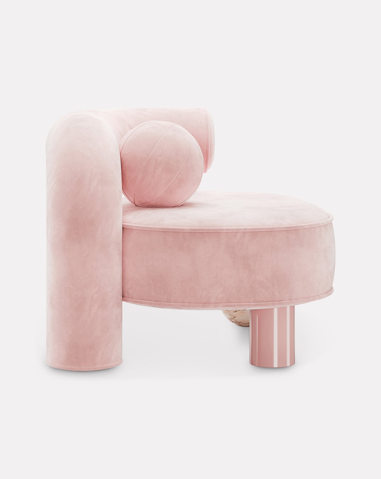 Soleil Marble and Wood Armchair