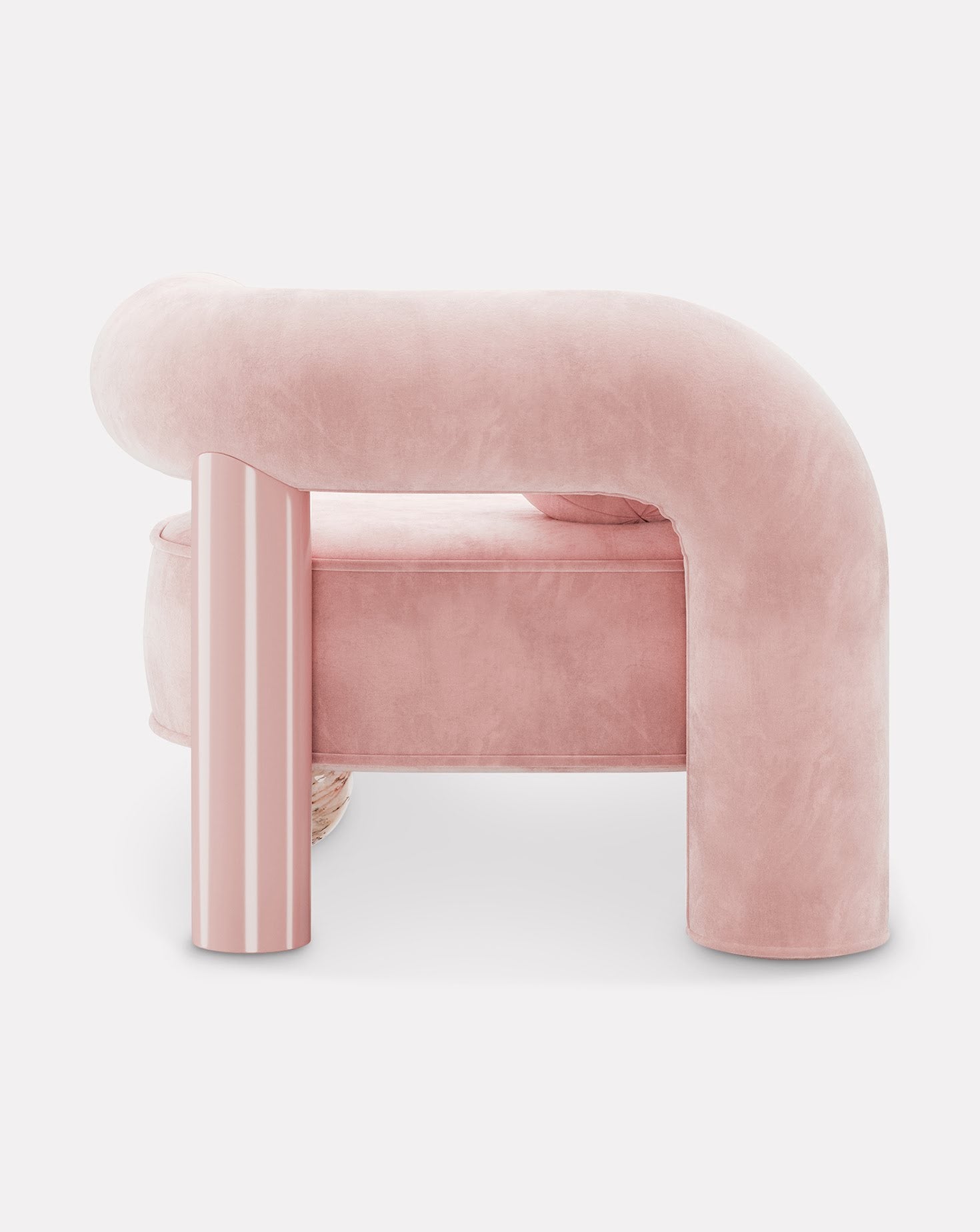 Soleil Marble and Wood Armchair