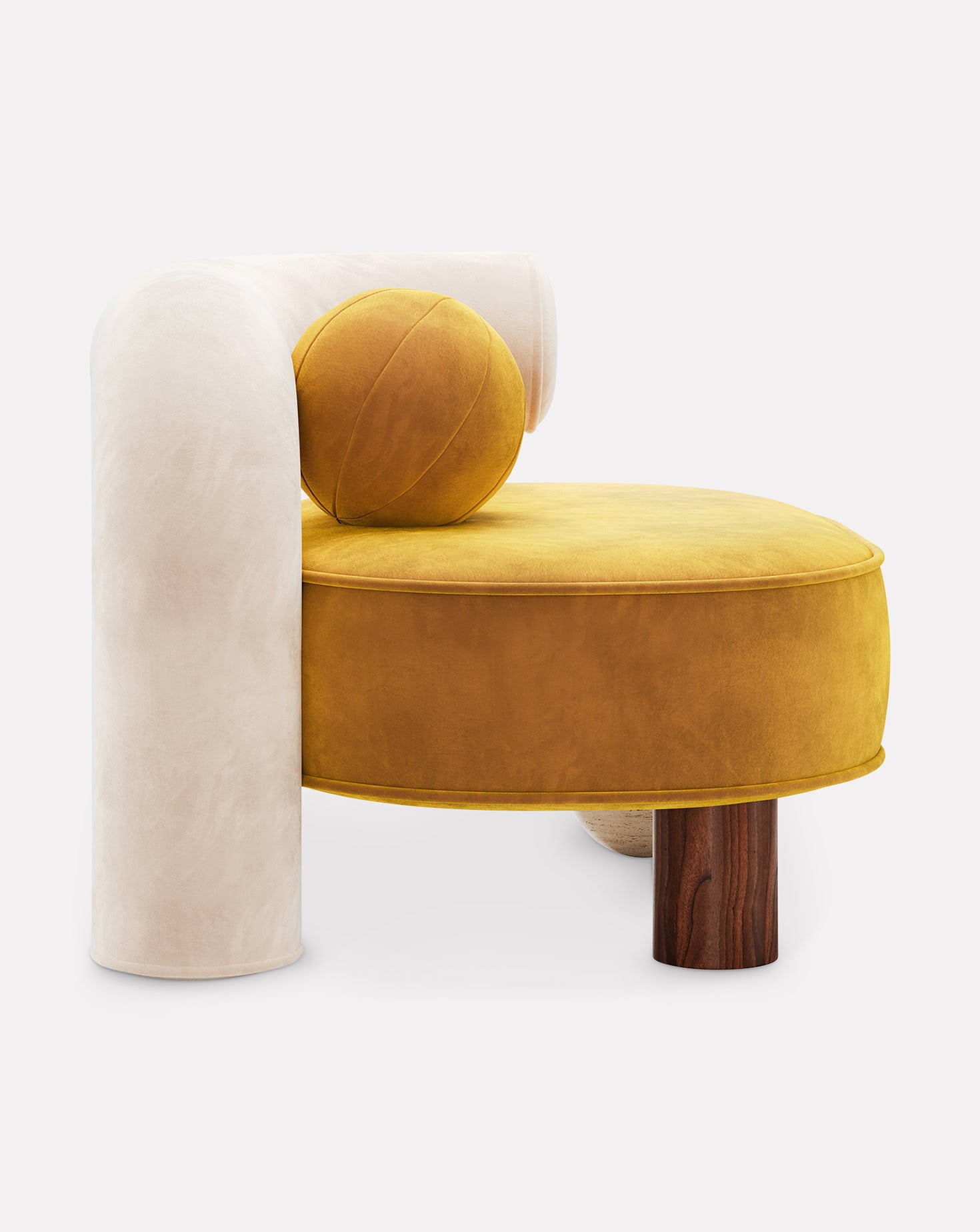 Soleil Marble and Wood Armchair