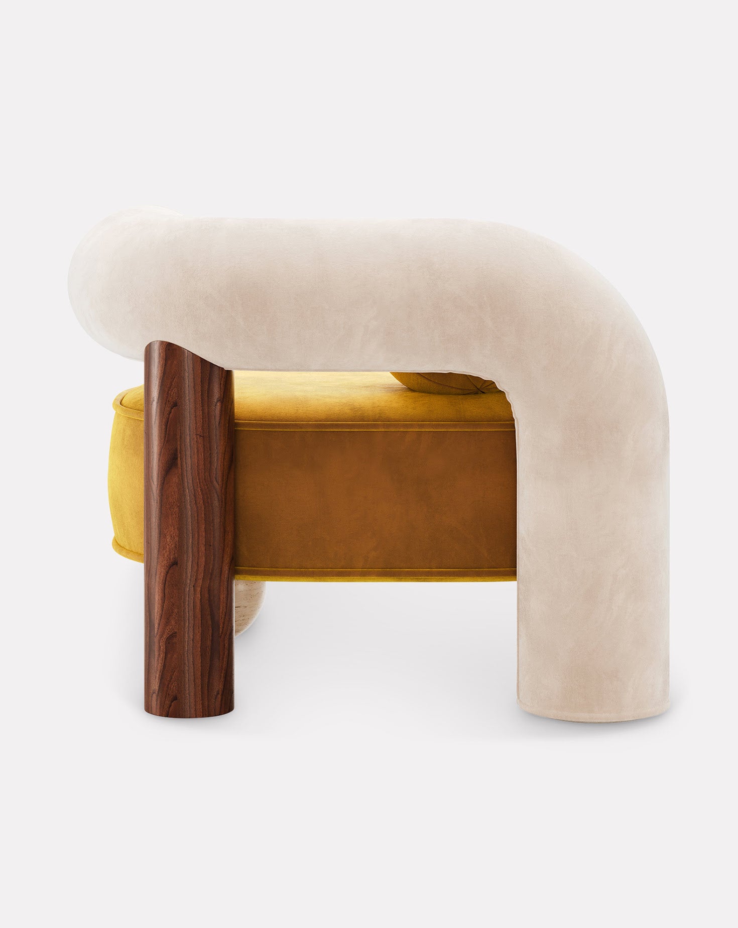 Soleil Marble and Wood Armchair