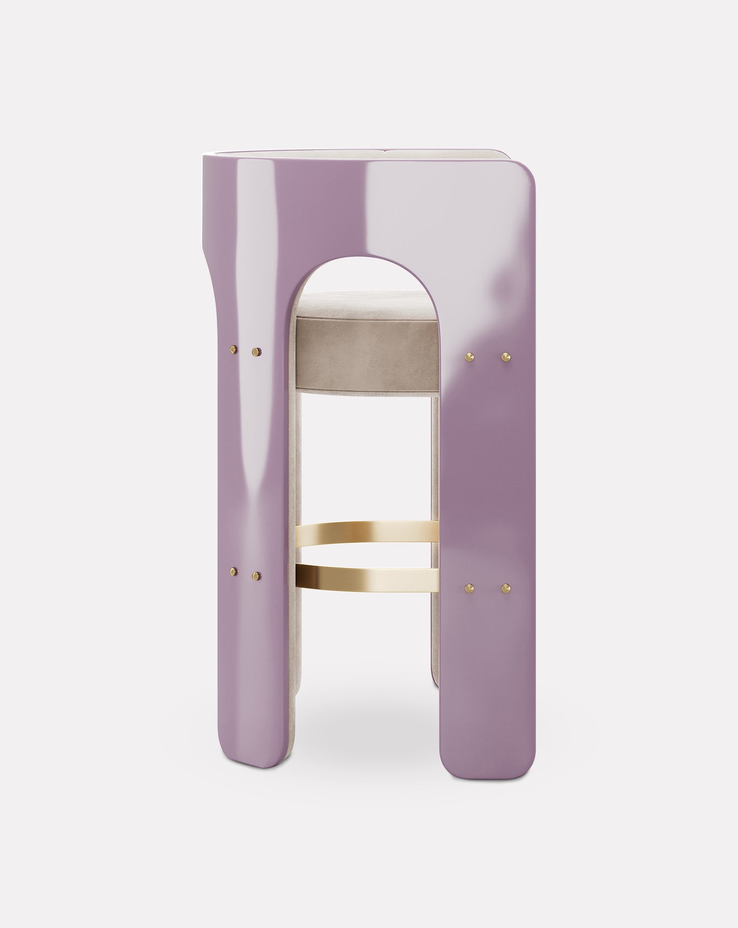 Robusta Wood and Brass Bar Stool