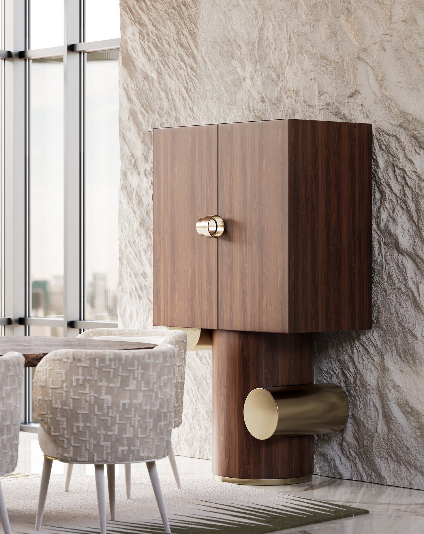 Valentina Brushed Brass Chair