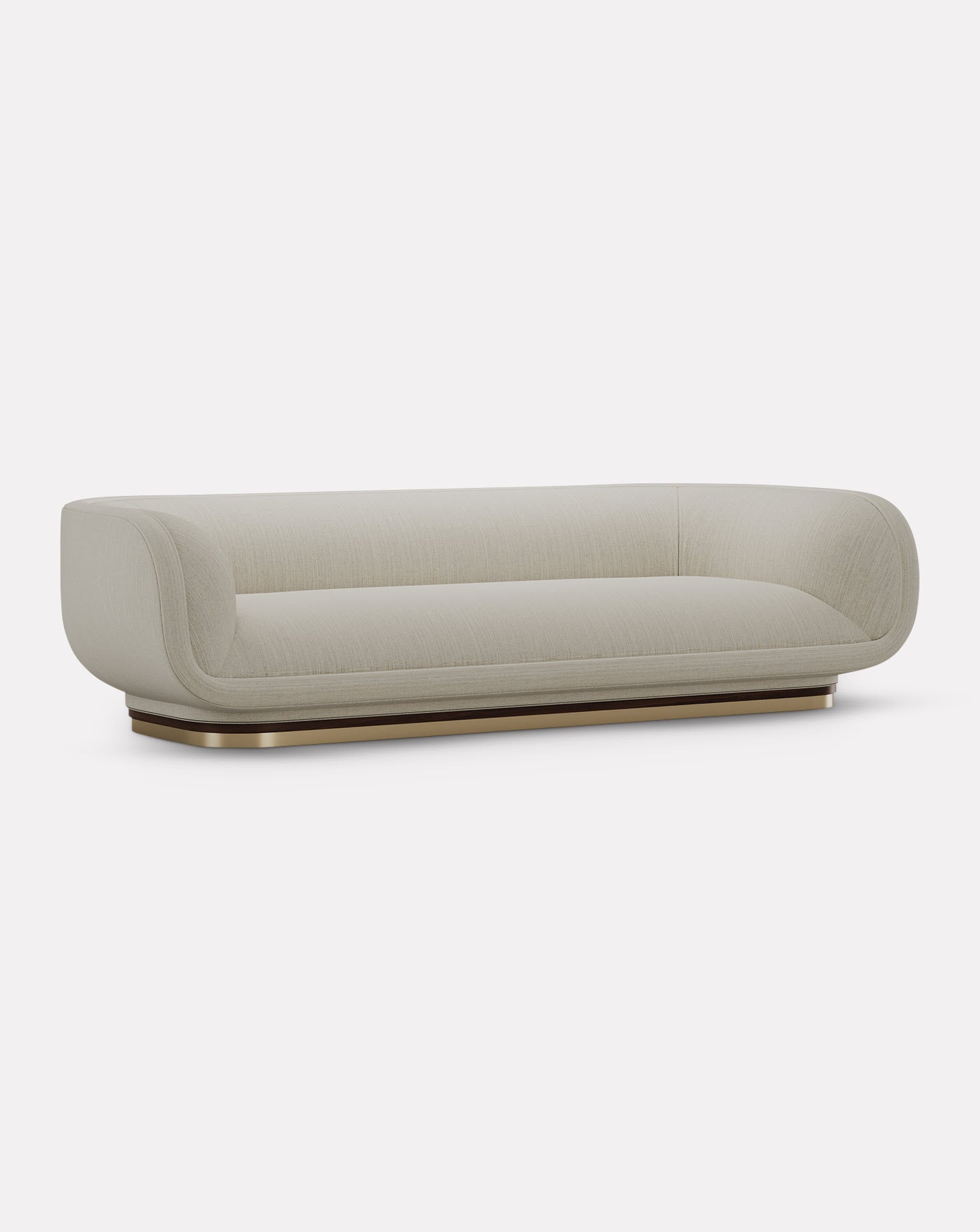 Legato Wanut Wood and Brass Sofa