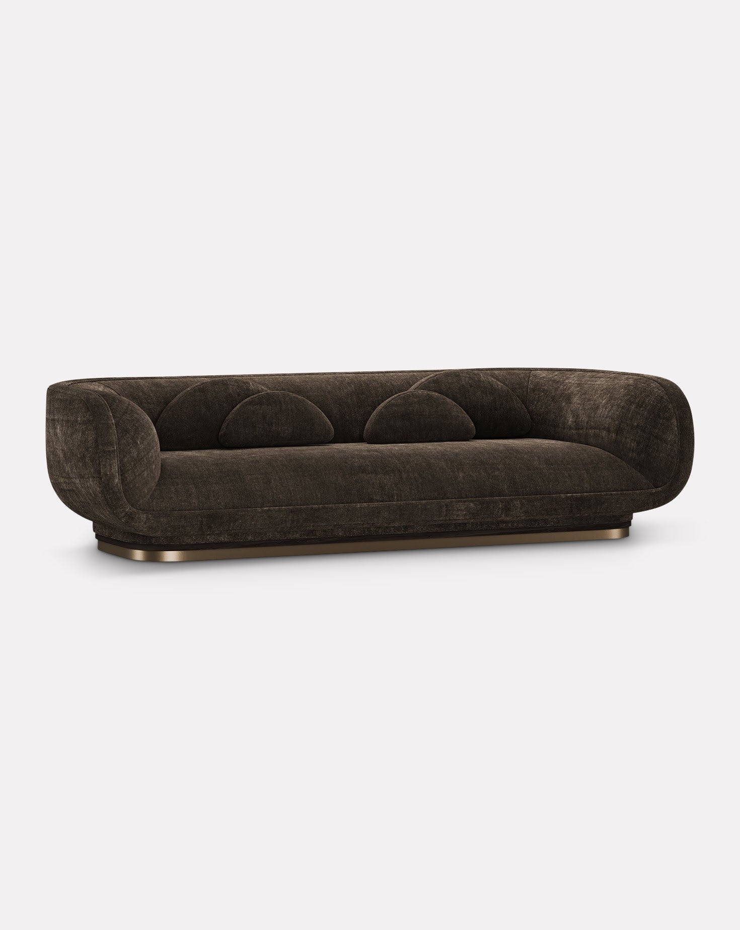 Legato Wanut Wood and Brass Sofa