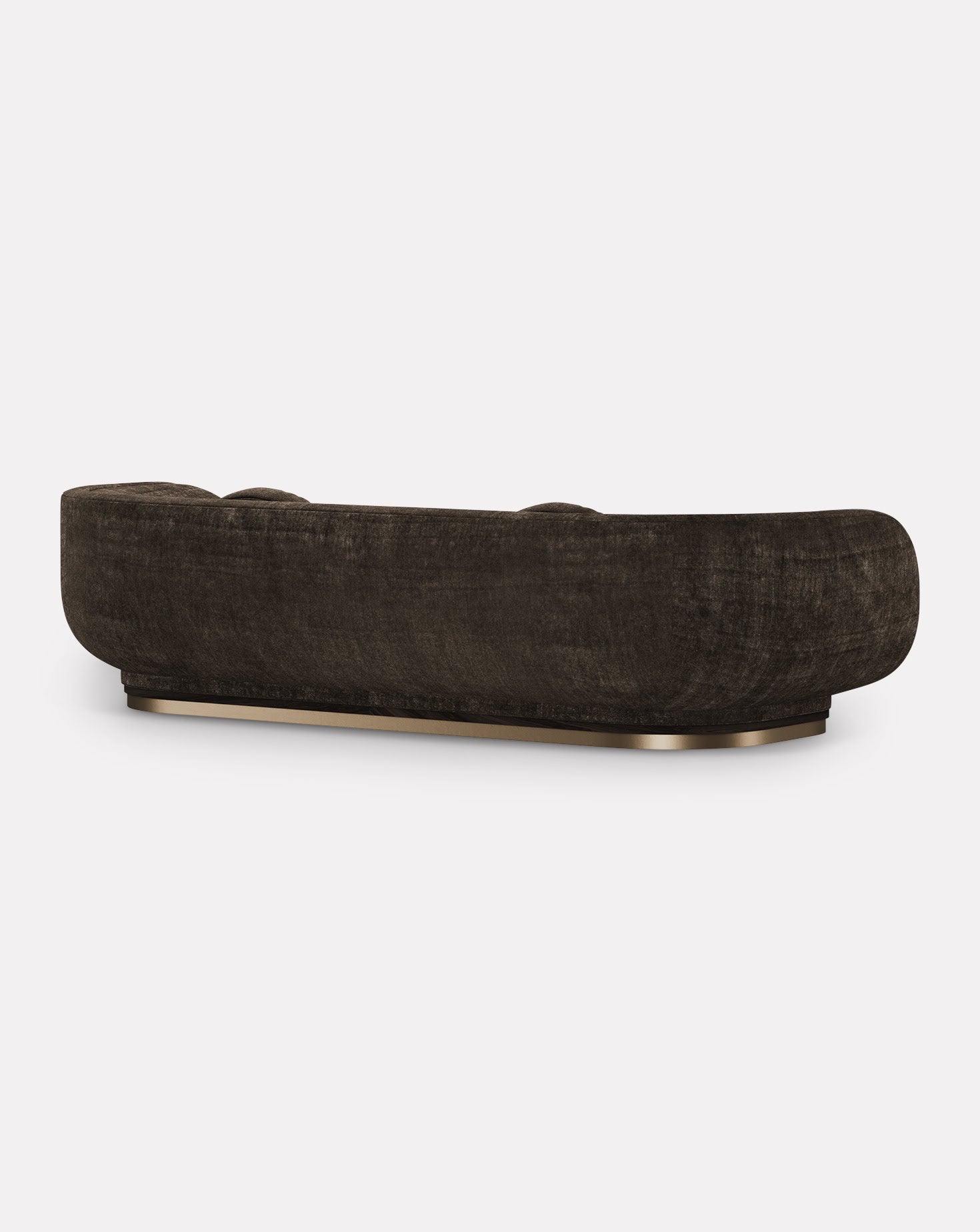 Legato Wanut Wood and Brass Sofa