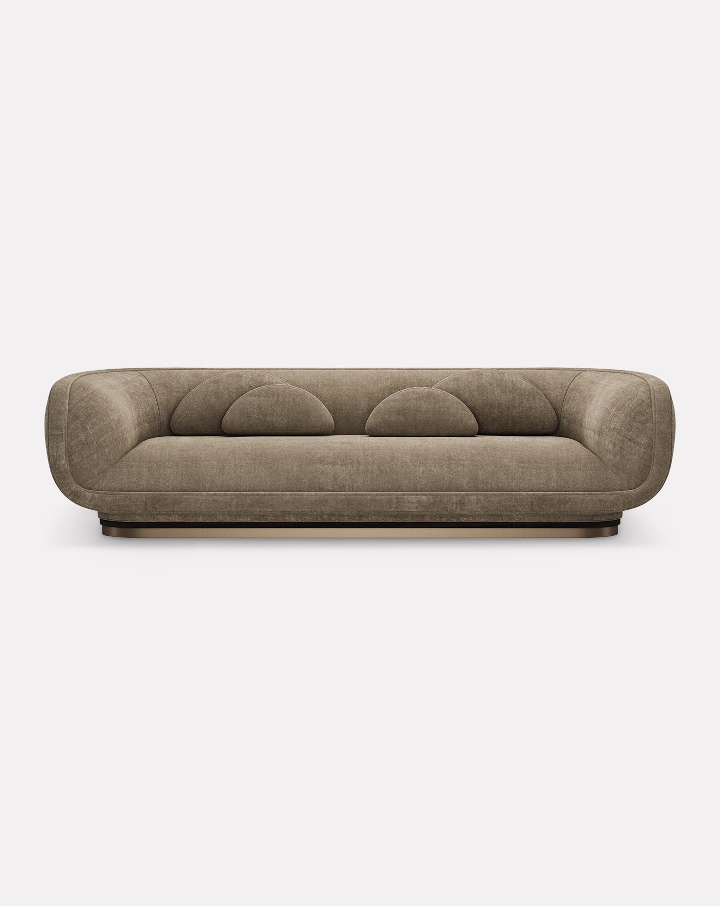 Legato Wanut Wood and Brass Sofa