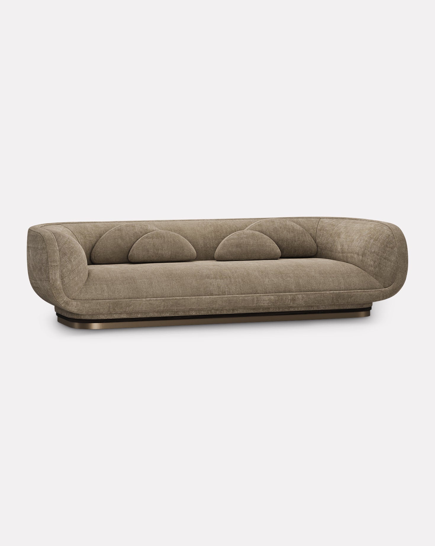 Legato Wanut Wood and Brass Sofa