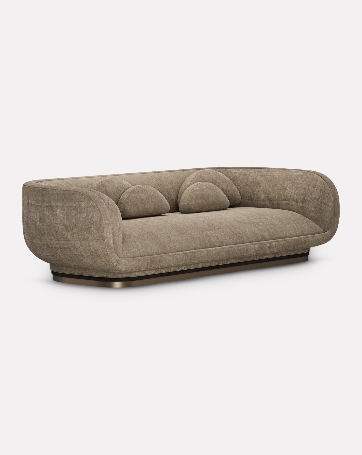 Legato Wanut Wood and Brass Sofa
