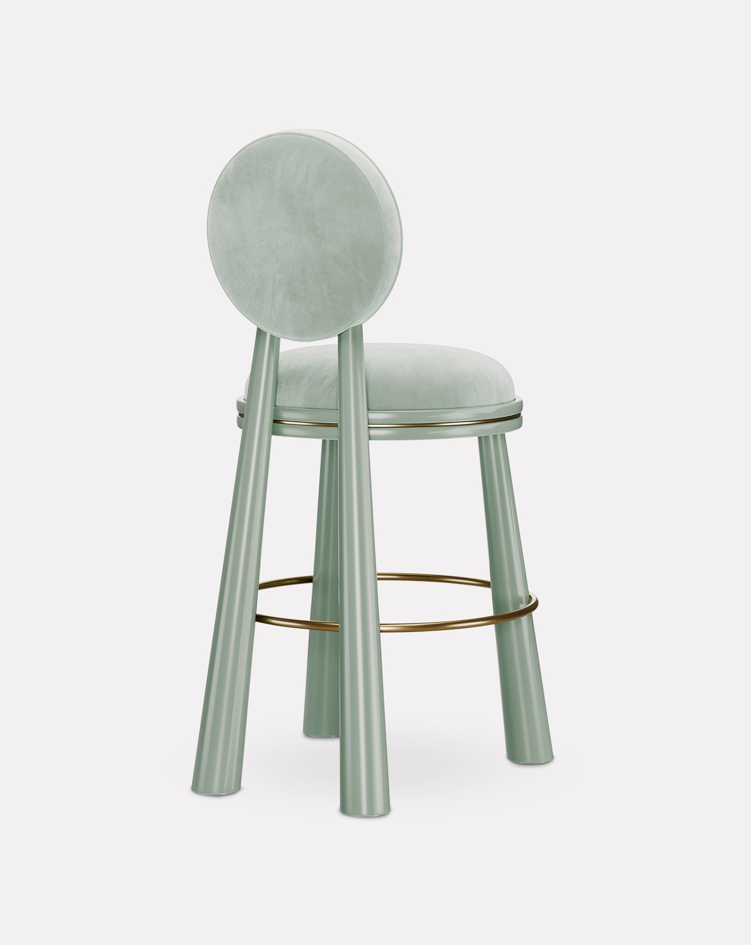 Mouline Brass and Velvet Bar Stool