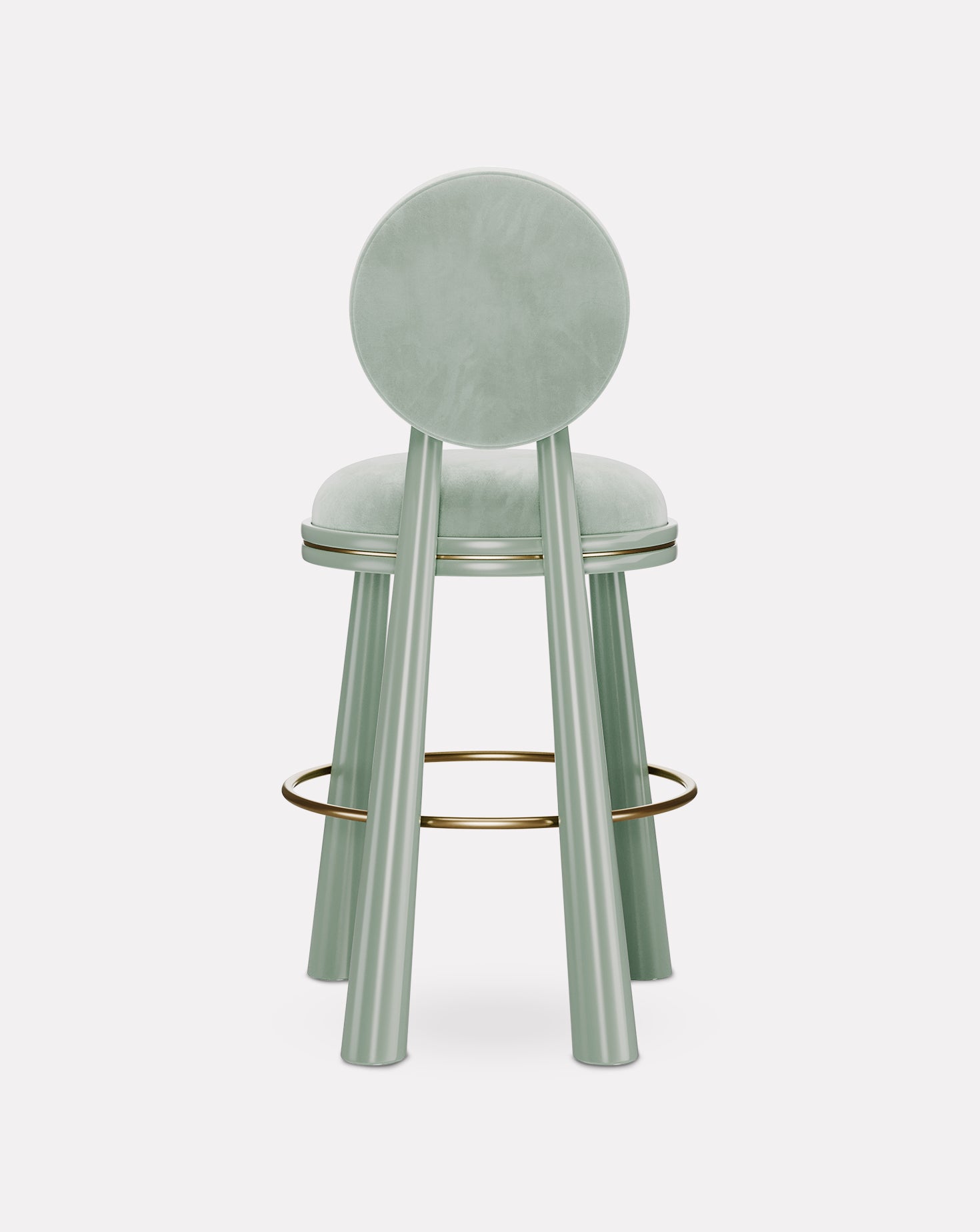Mouline Brass and Velvet Bar Stool