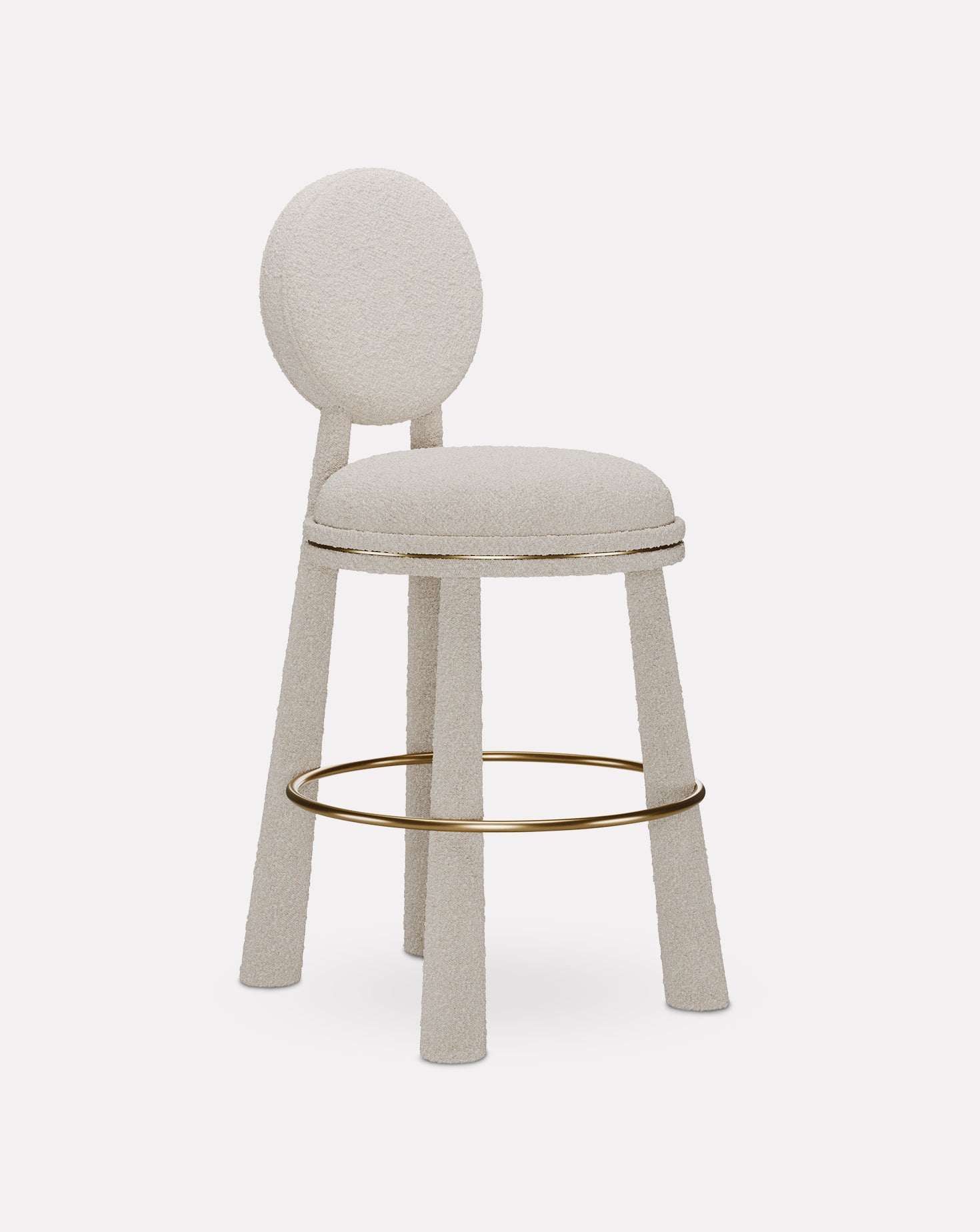 Mouline Brass and Velvet Bar Stool