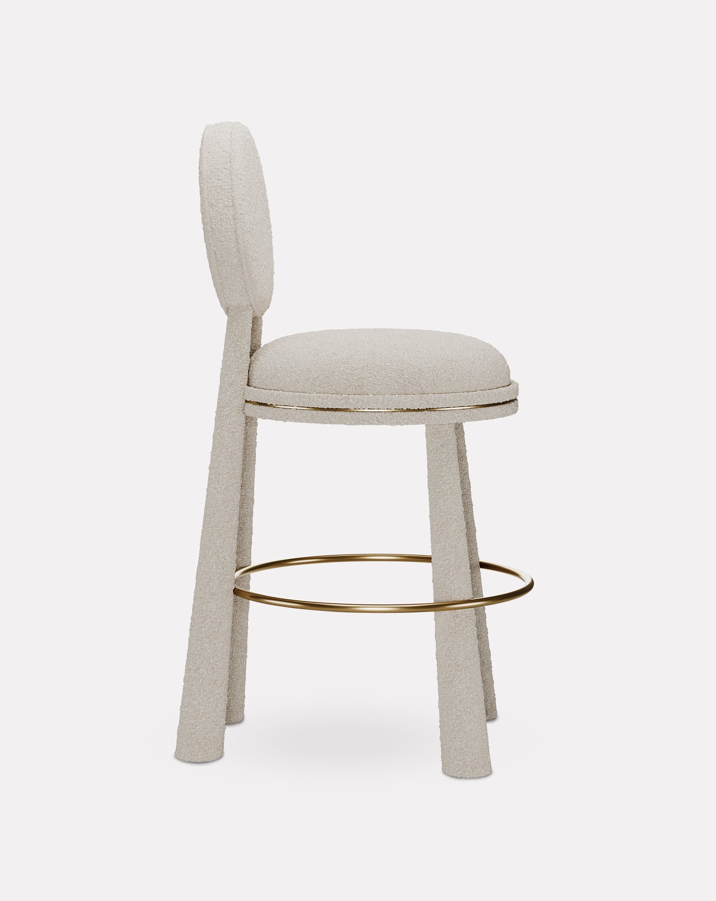 Mouline Brass and Velvet Bar Stool
