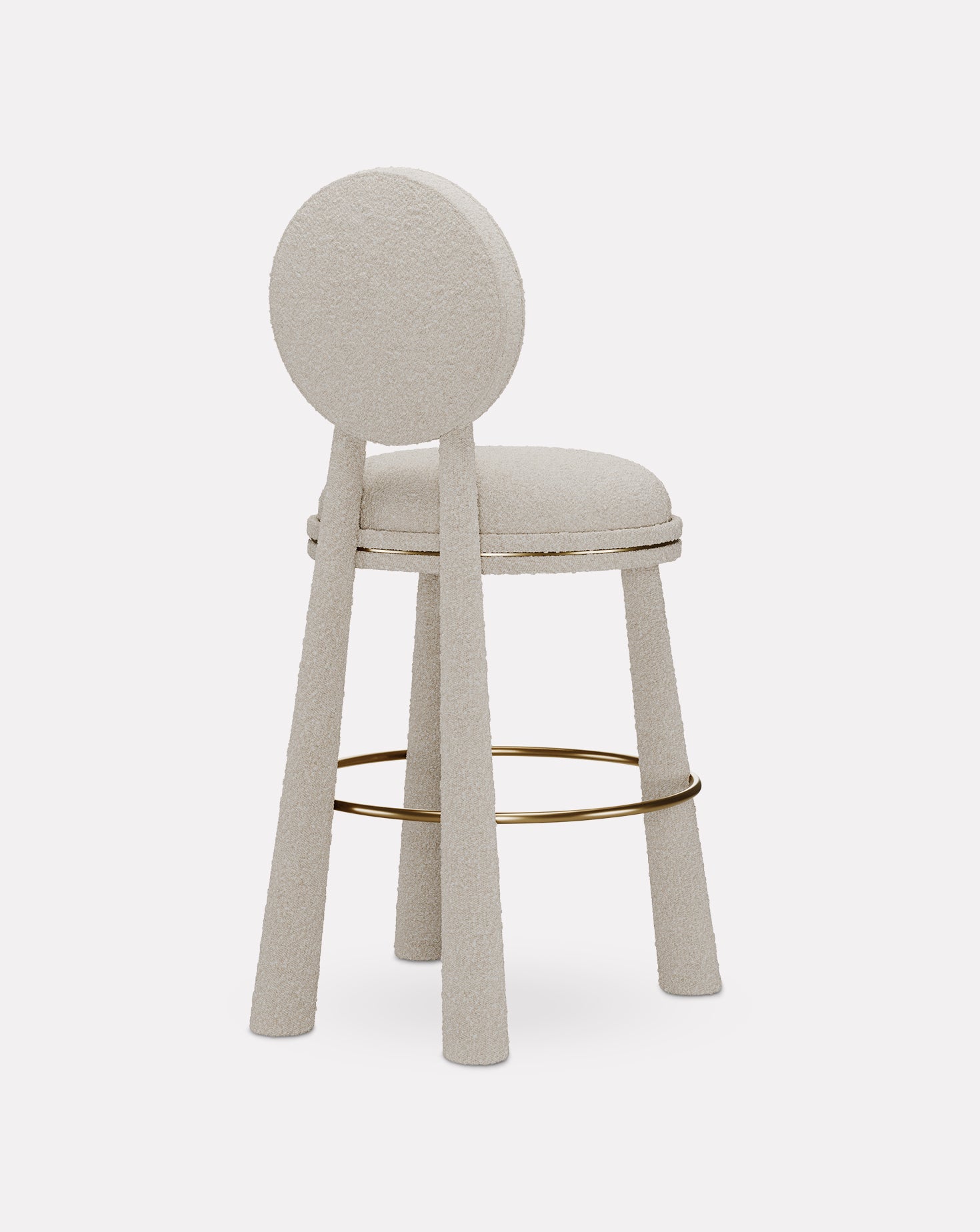 Mouline Brass and Velvet Bar Stool