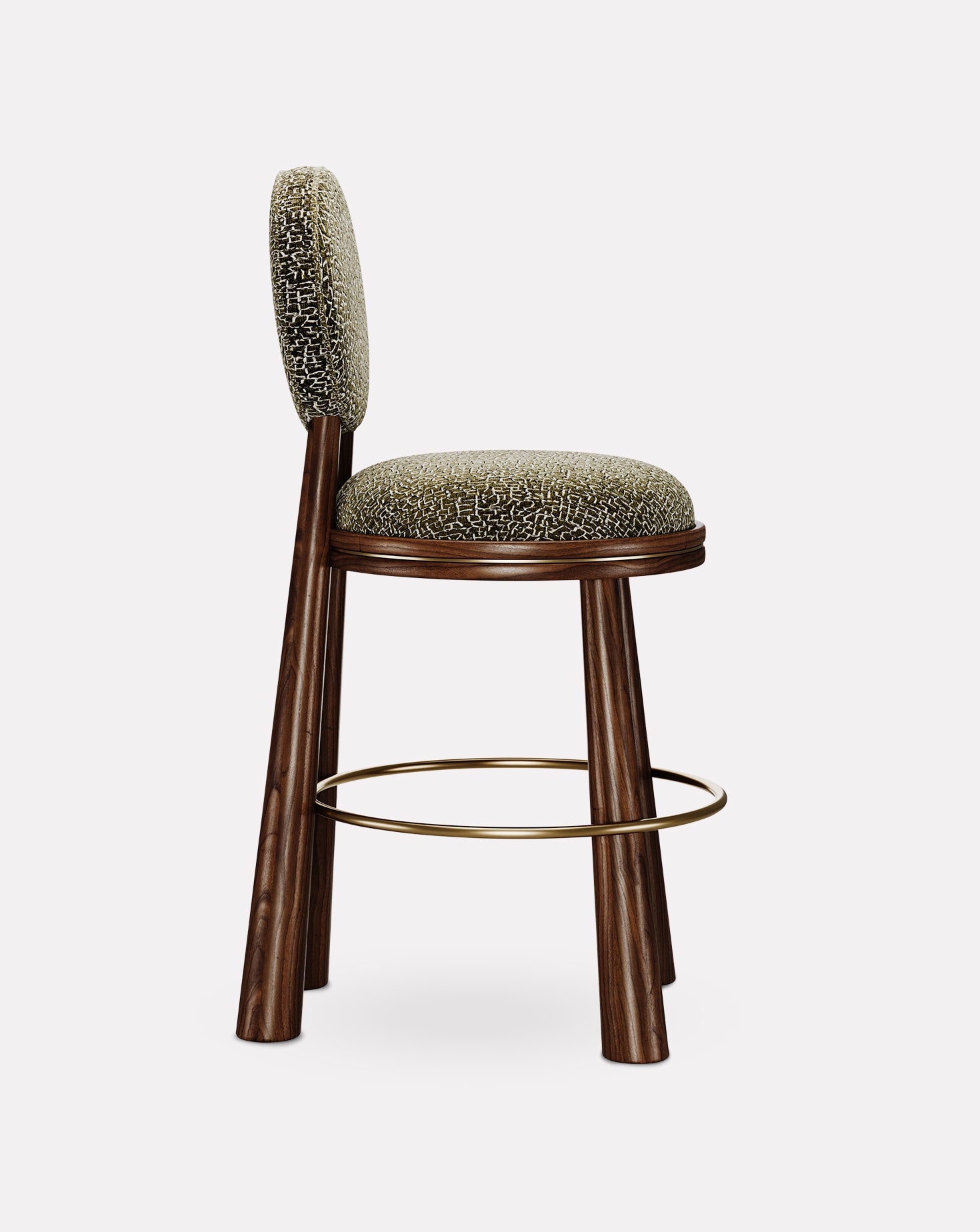 Mouline Brass and Velvet Bar Stool