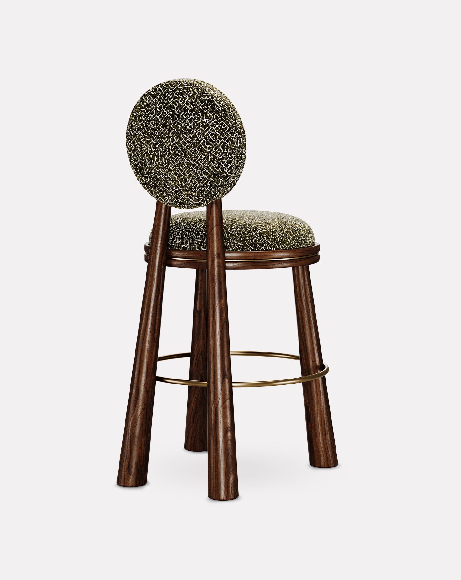 Mouline Brass and Velvet Bar Stool