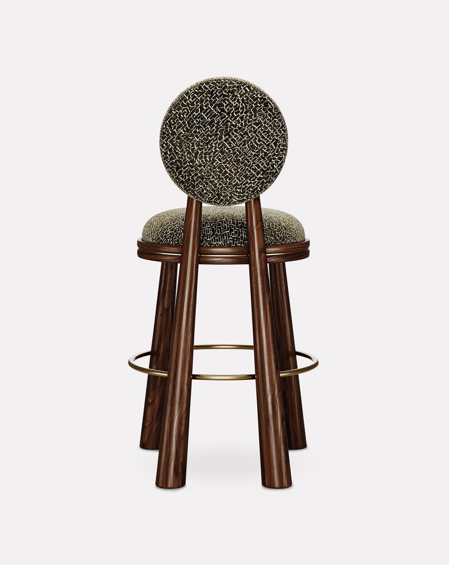 Mouline Brass and Velvet Bar Stool