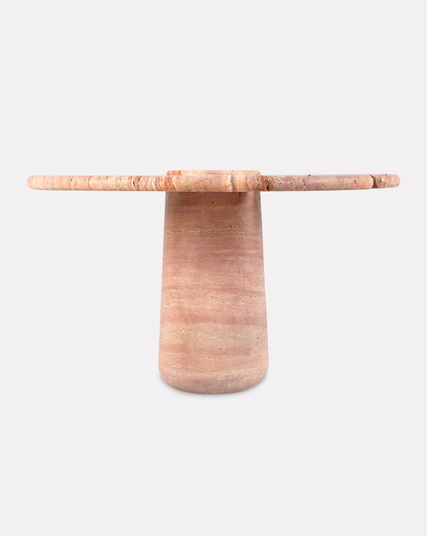 Sculptural Travetino Rosso Mistral Dining Table