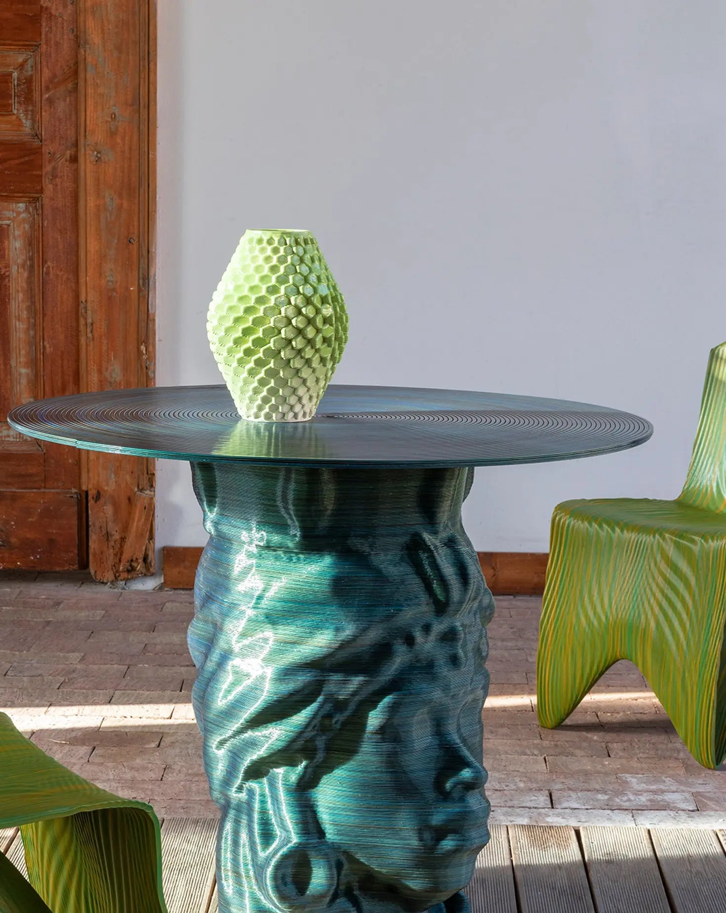 Alma Lime Green Vase Mediterranea Design