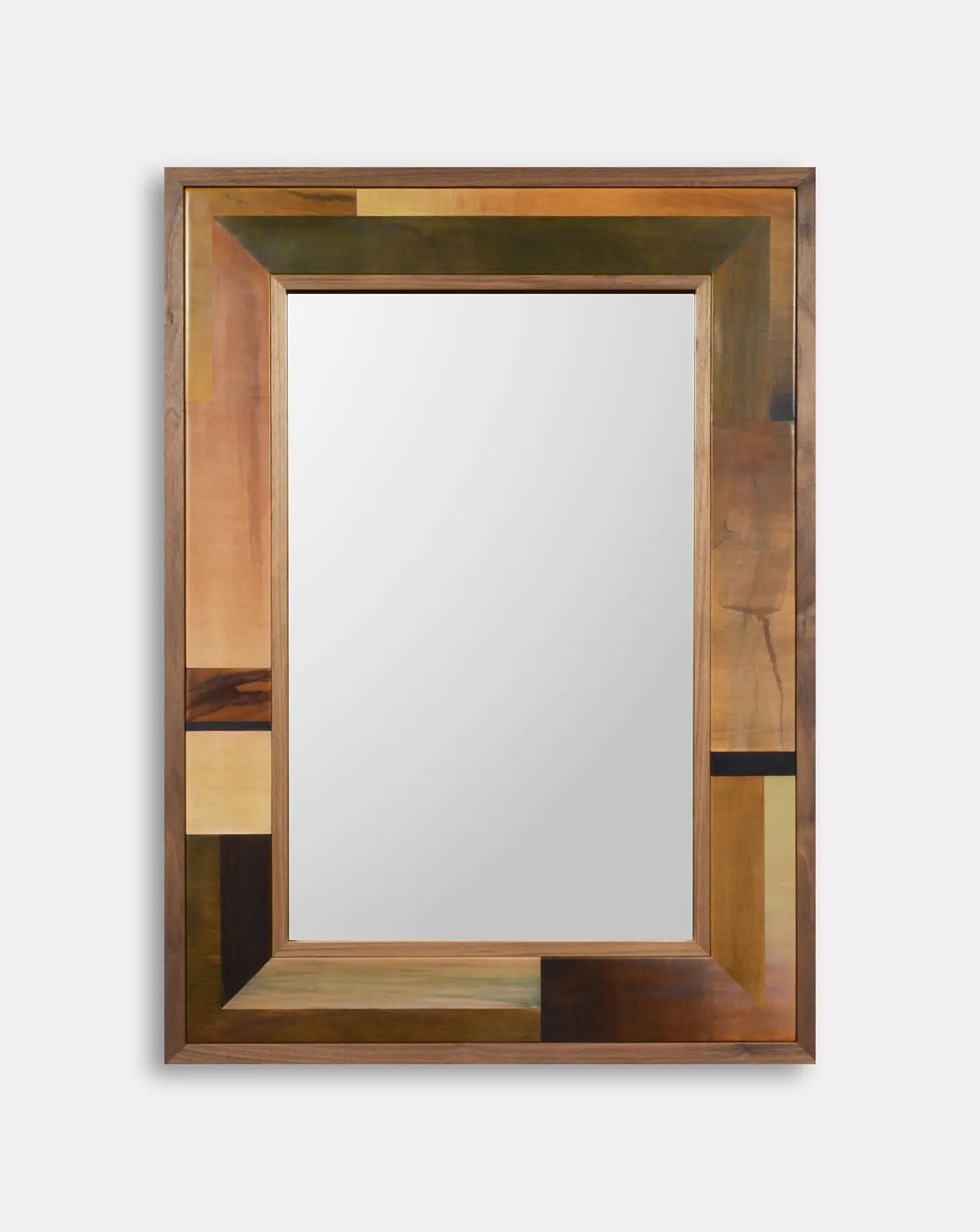 Amber Leather Marquetry Mirror Marrikur Studio