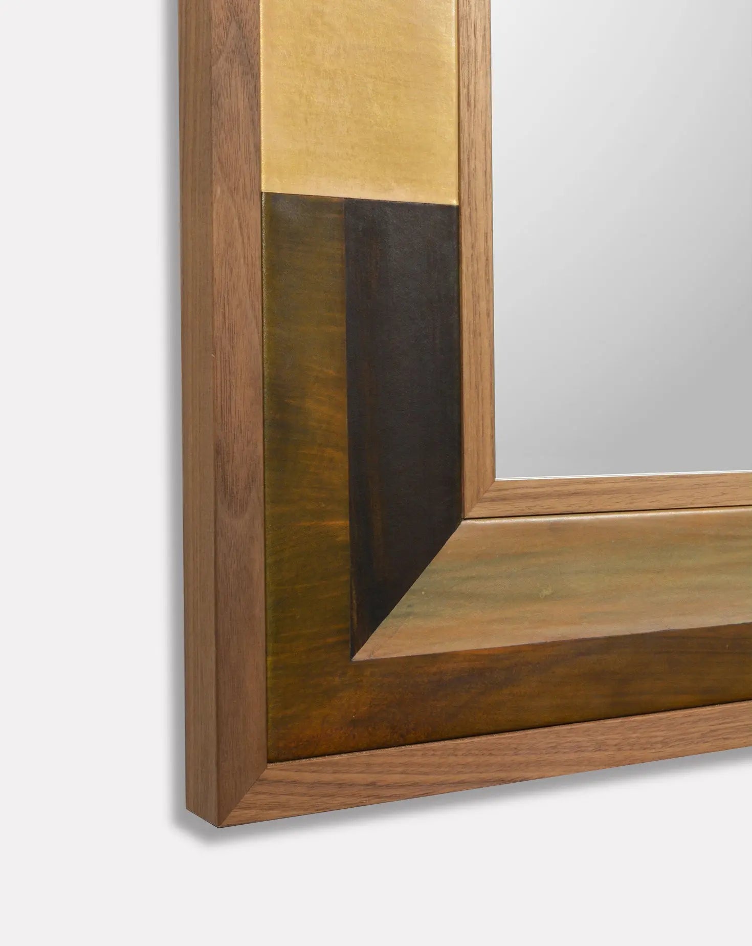 Amber Leather Marquetry Mirror Marrikur Studio