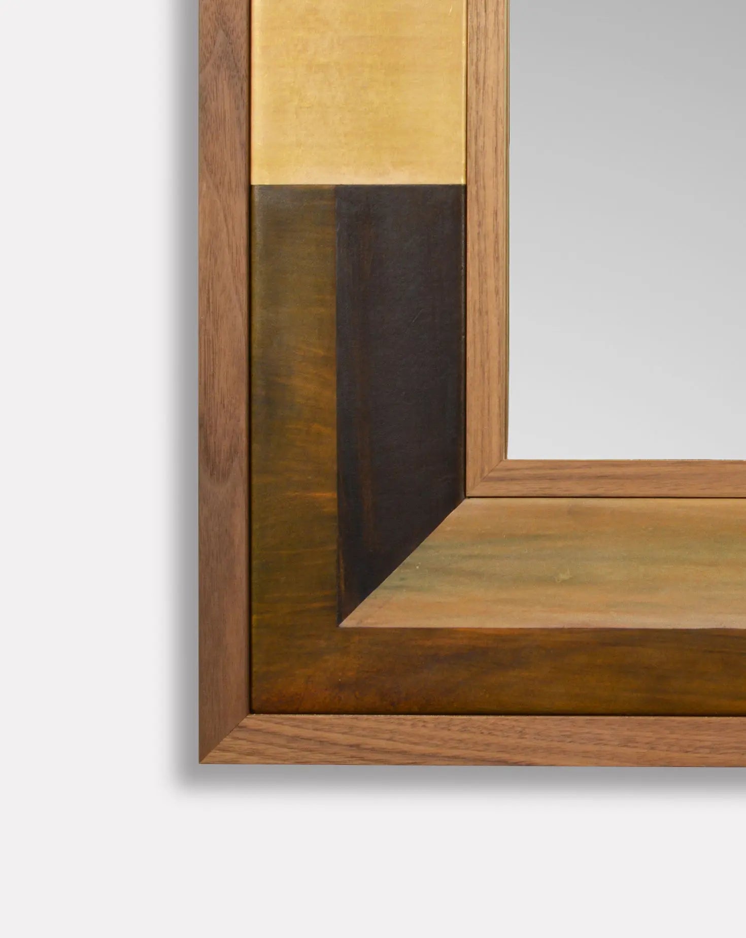 Amber Leather Marquetry Mirror Marrikur Studio