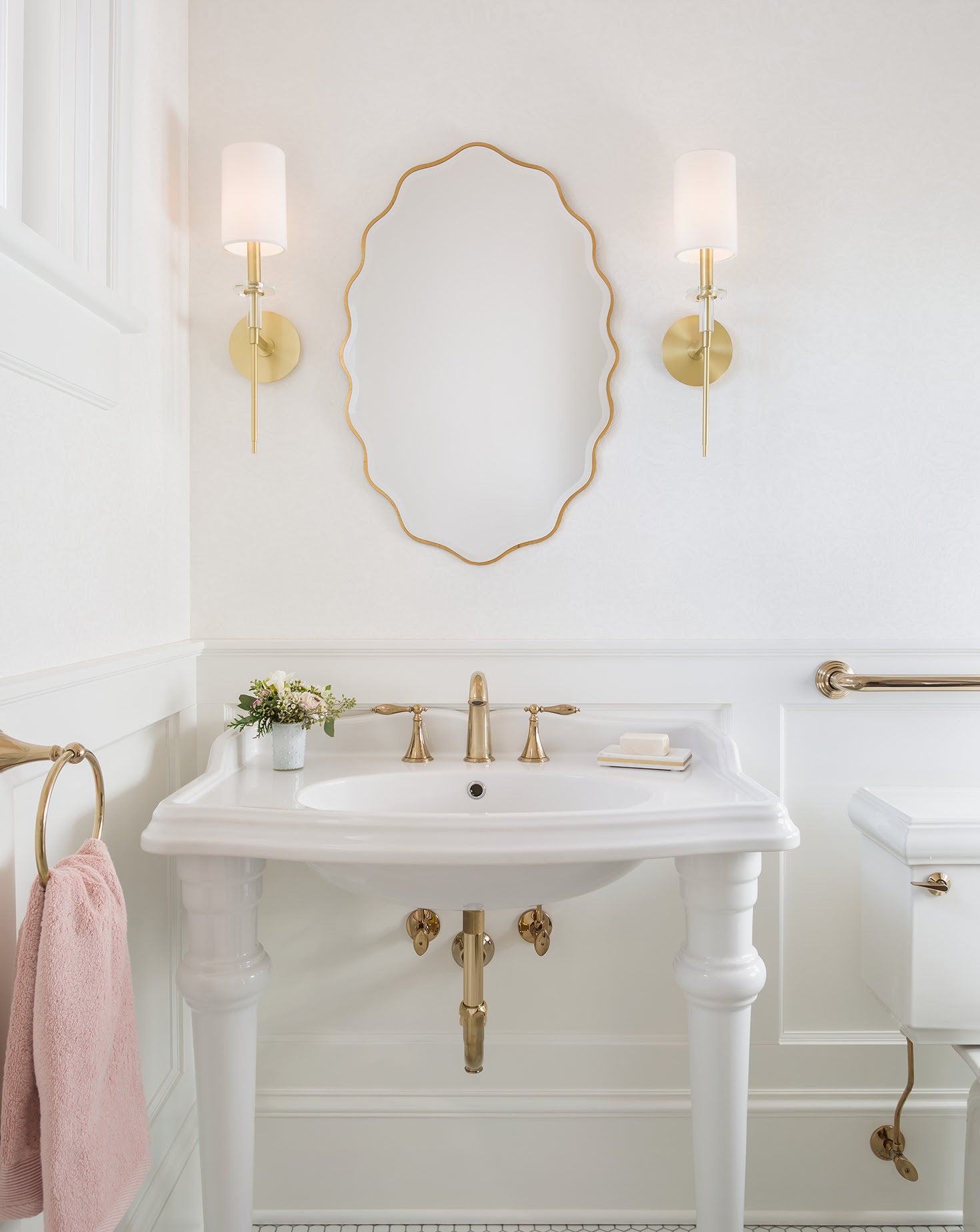 Amherst Brass and Faux Silk Wall Sconce